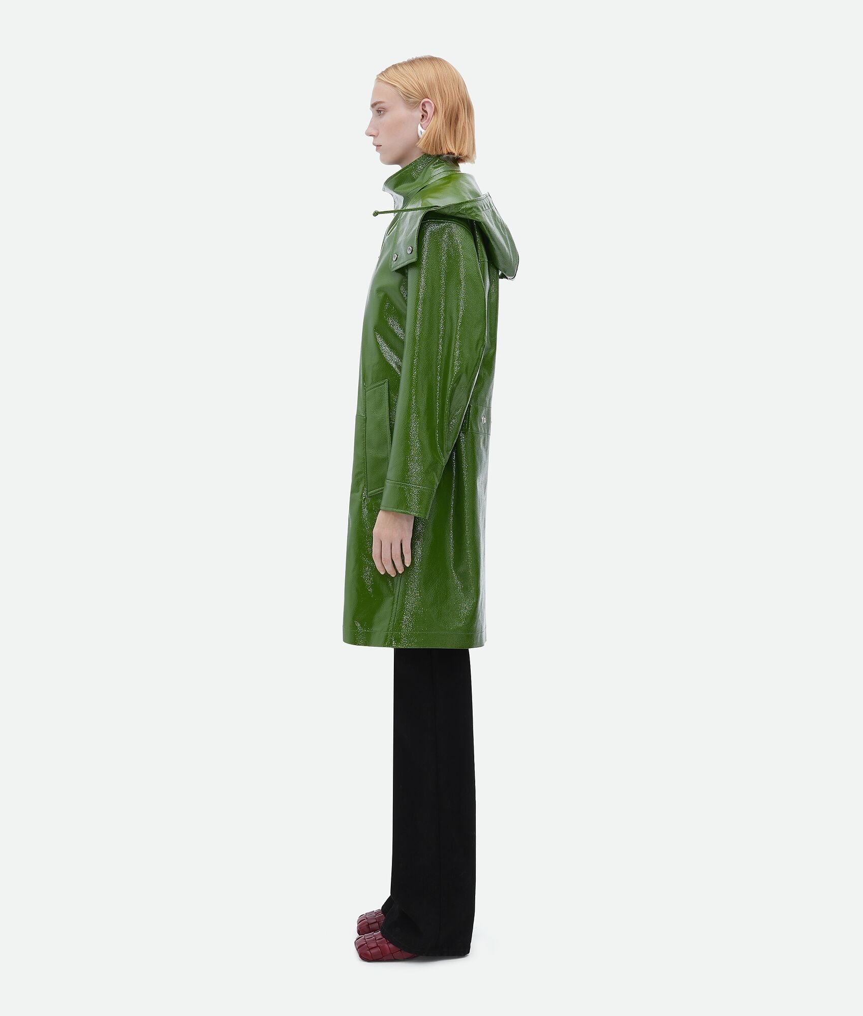 lacquered leather parka - 2