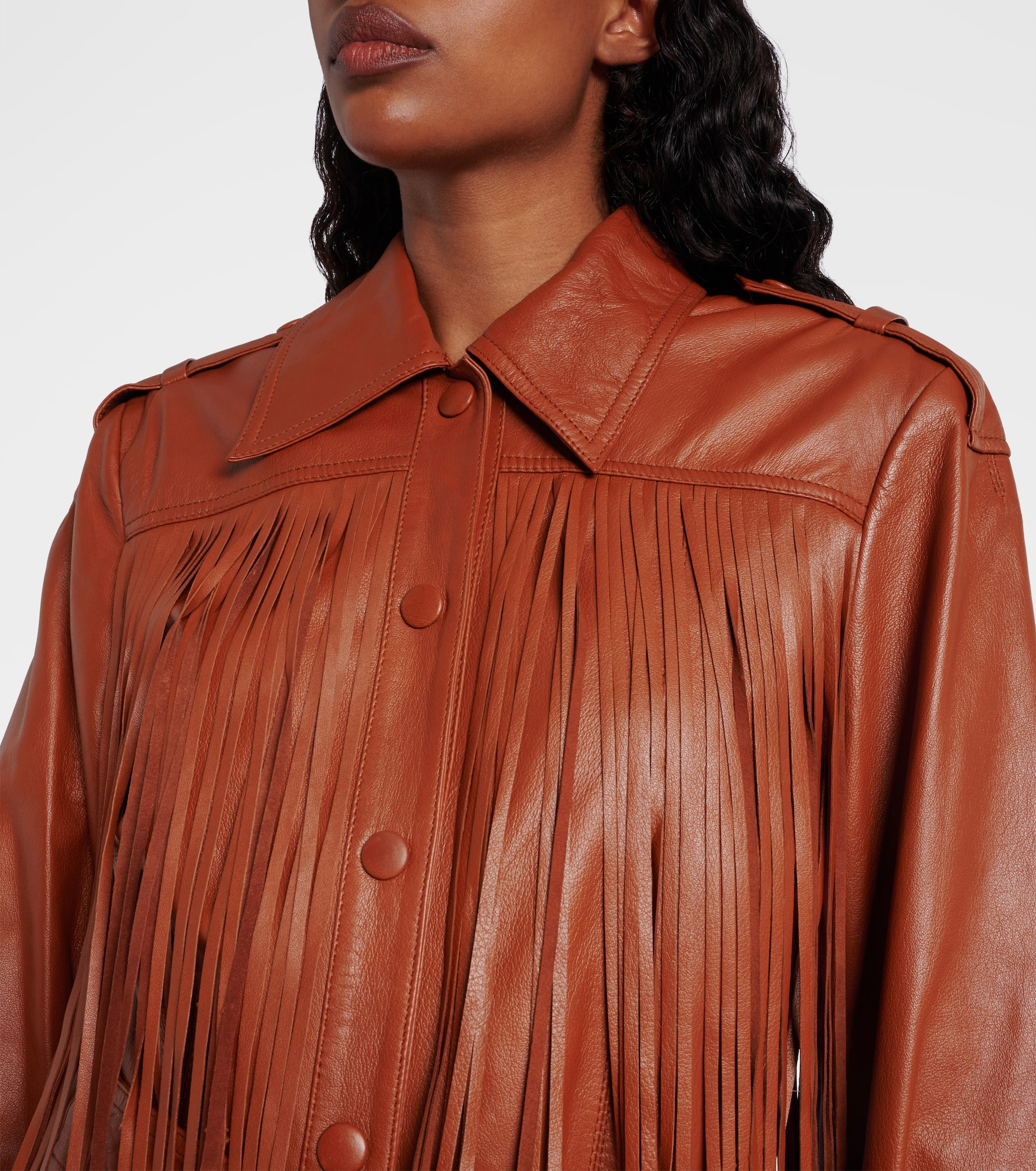Fringed leather jacket - 4