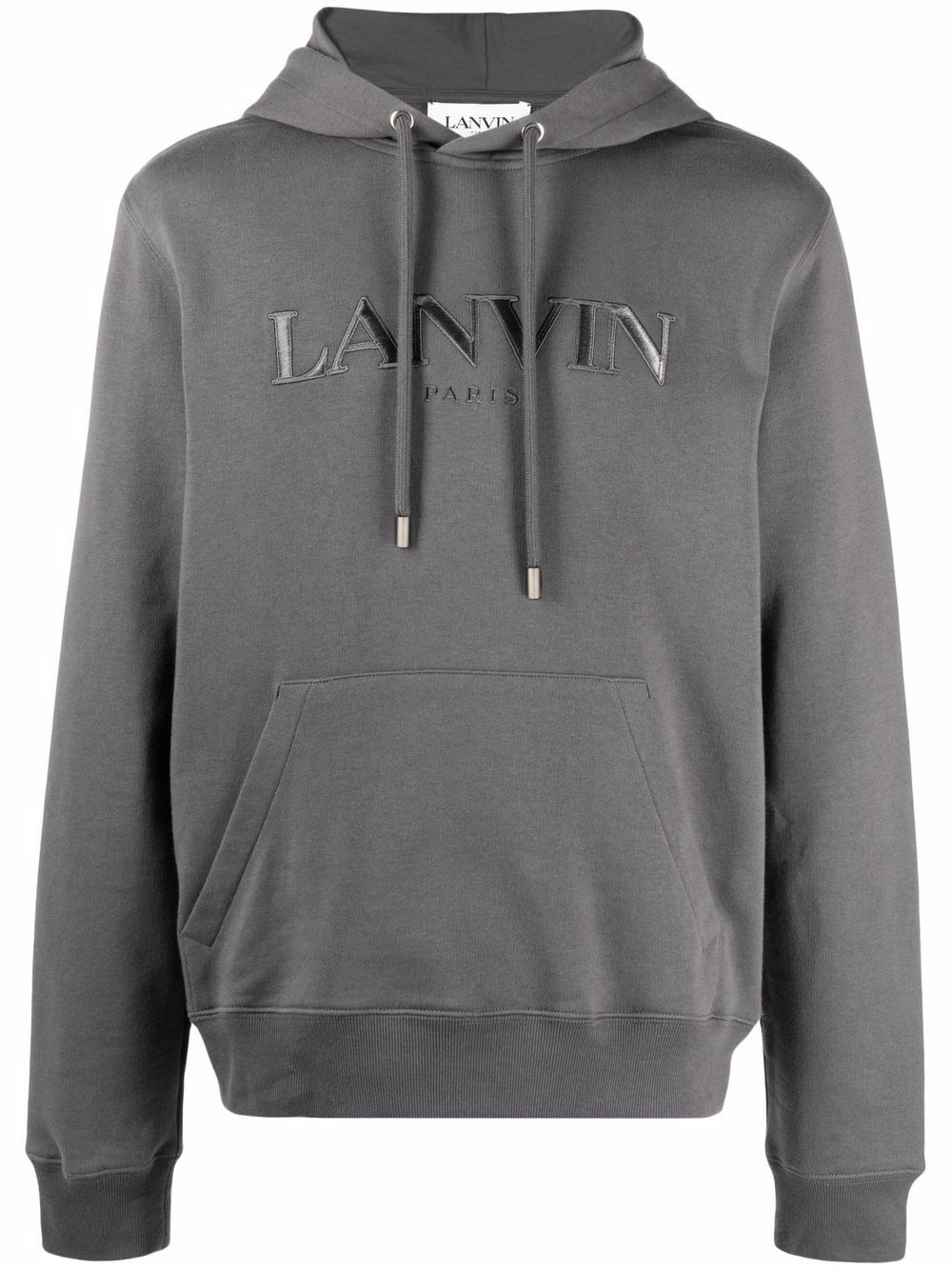 embroidered logo hooded sweatshirt - 1