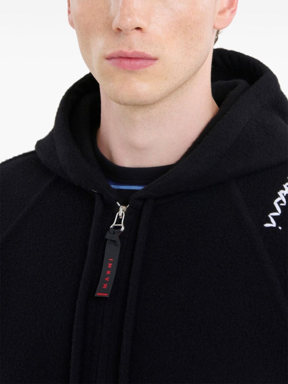 logo-embroidered hooded jacket - 5