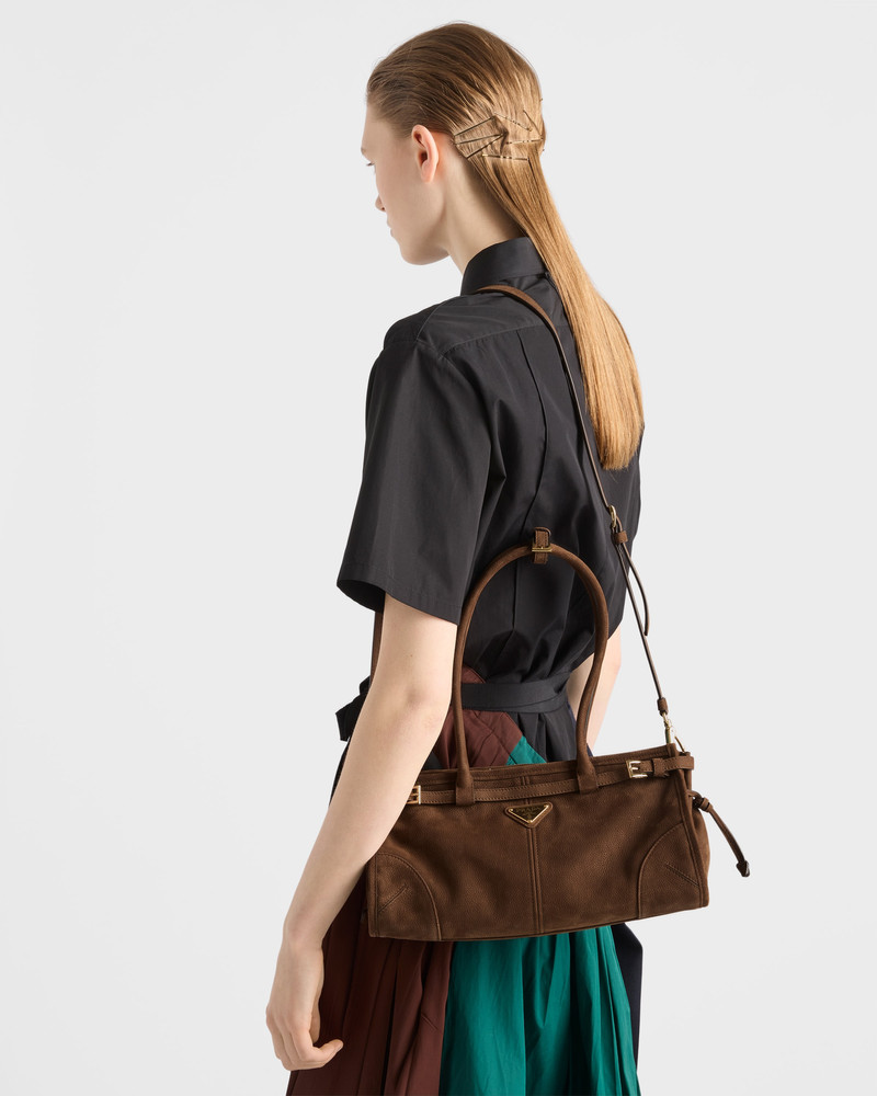 Prada Bonnie medium nubuck leather handbag 9