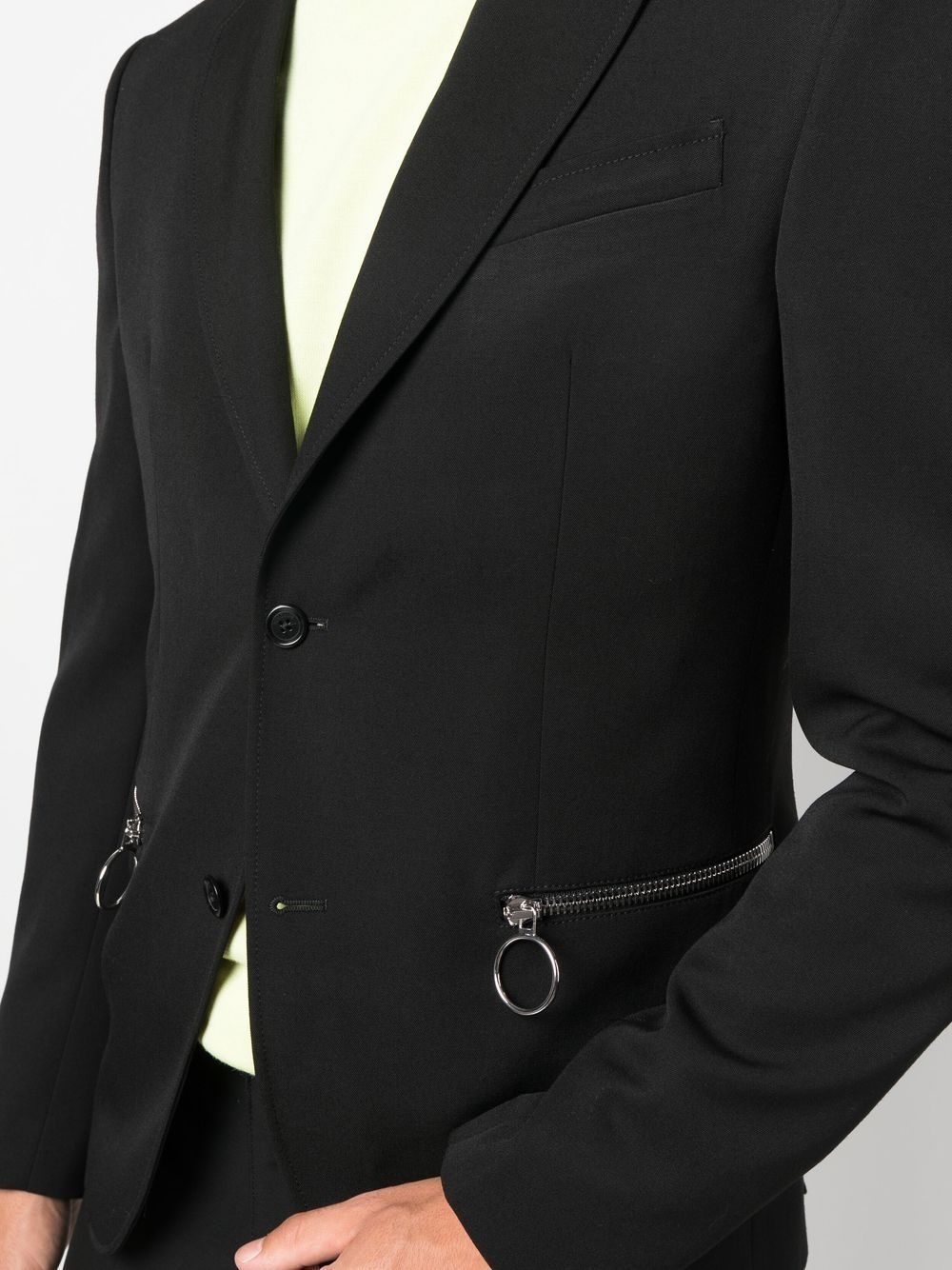 zip-detail single-breasted blazer - 5