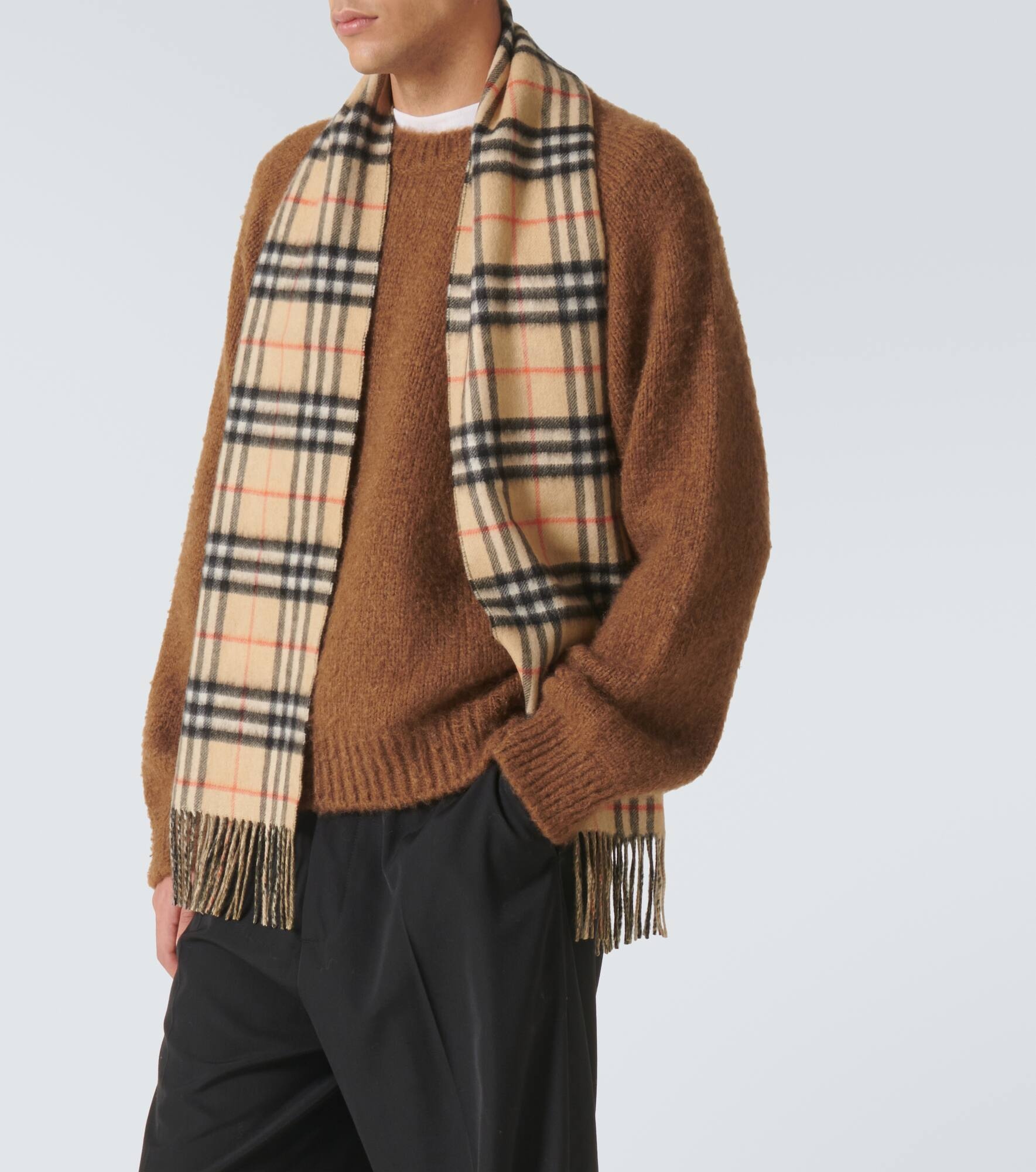 Burberry Check fringes cashmere scarf - 2