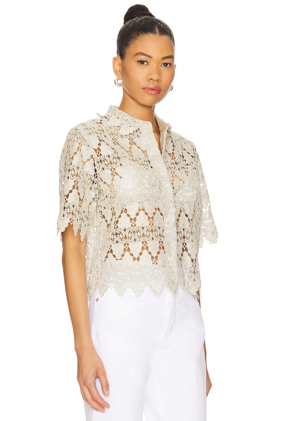 The Lace Button Up Shirt - 2