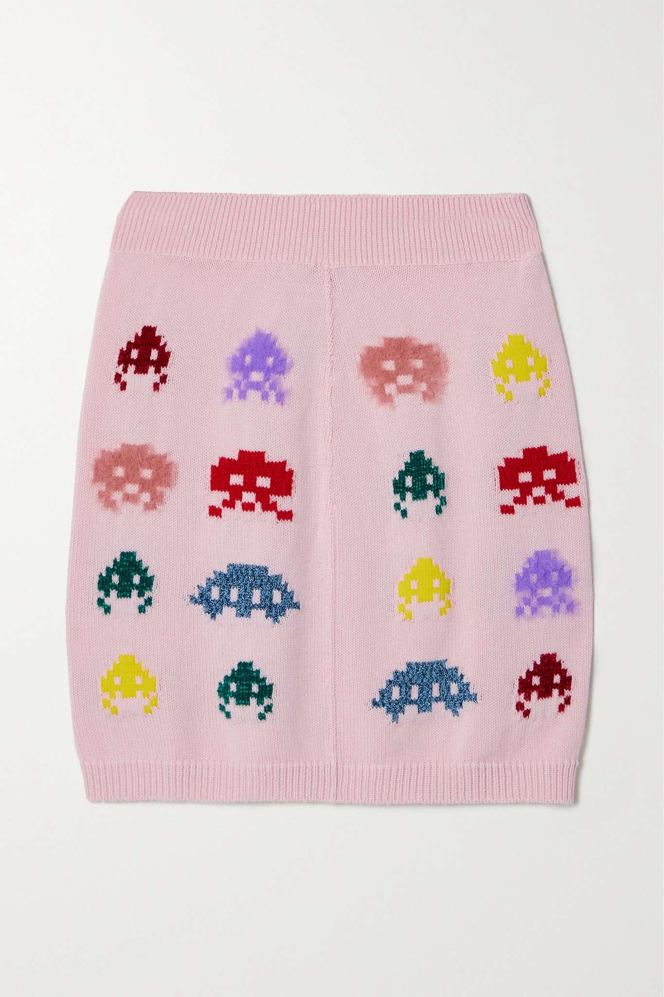 Game On metallic intarsia-knit mini skirt - 1