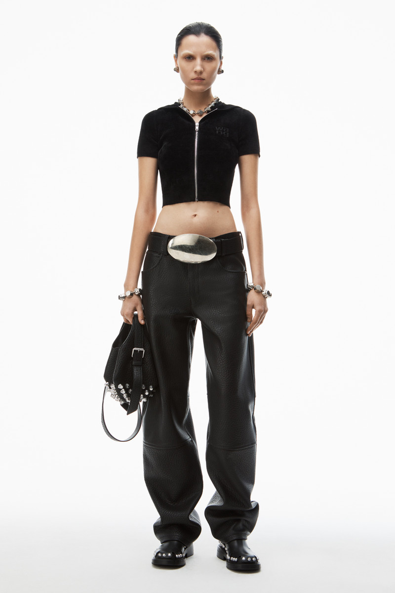 Alexander Wang cropped zip-up hoodie in chenille outlook
