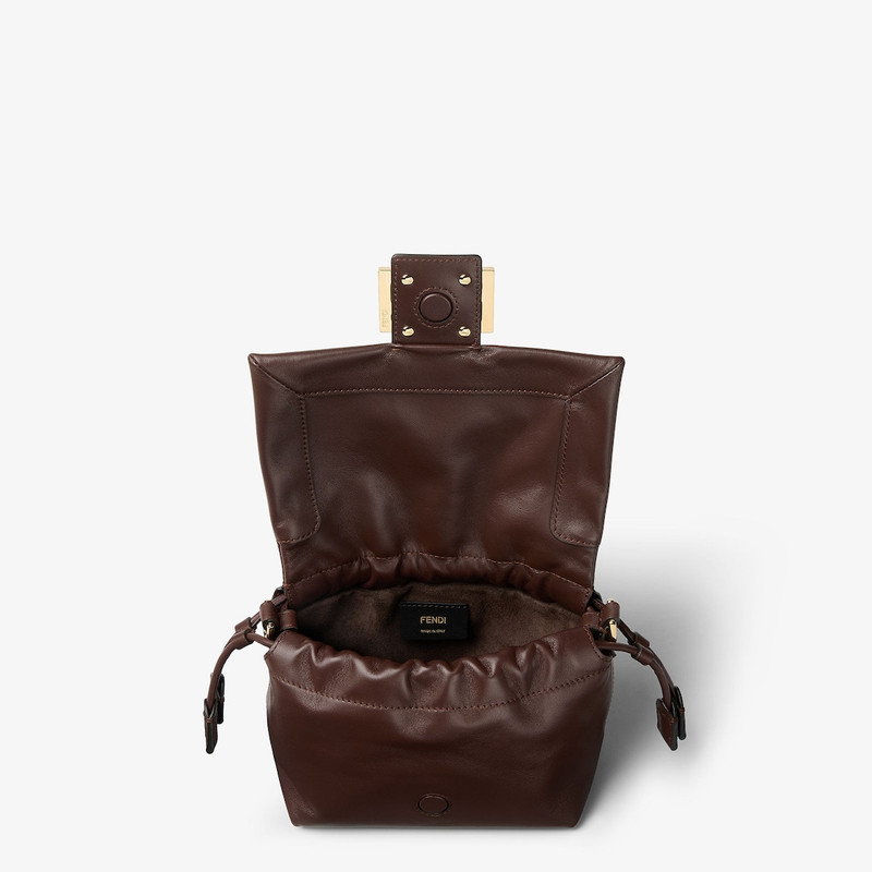 Mamma Baguette Small Mahogany brown nappa leather mini-bag 4