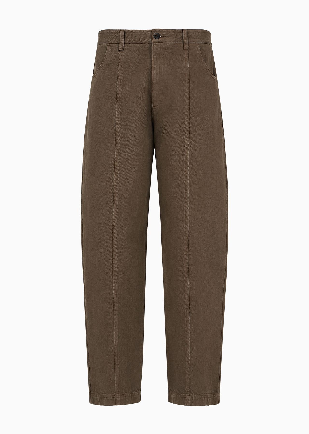 Garment-dyed bull trousers with ribbing - 1