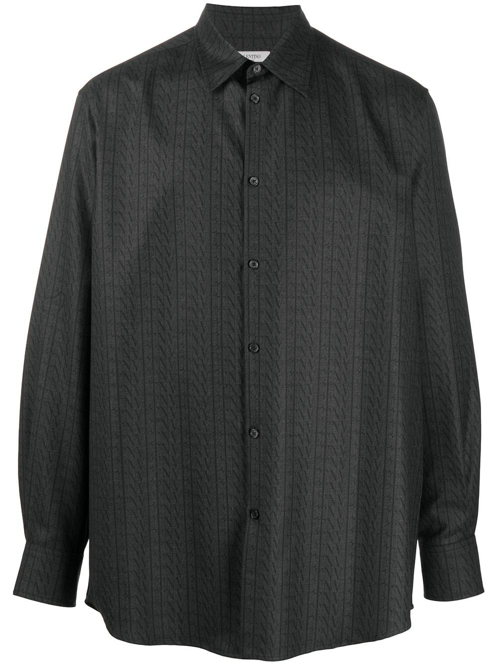 VLTN-print wool shirt - 1