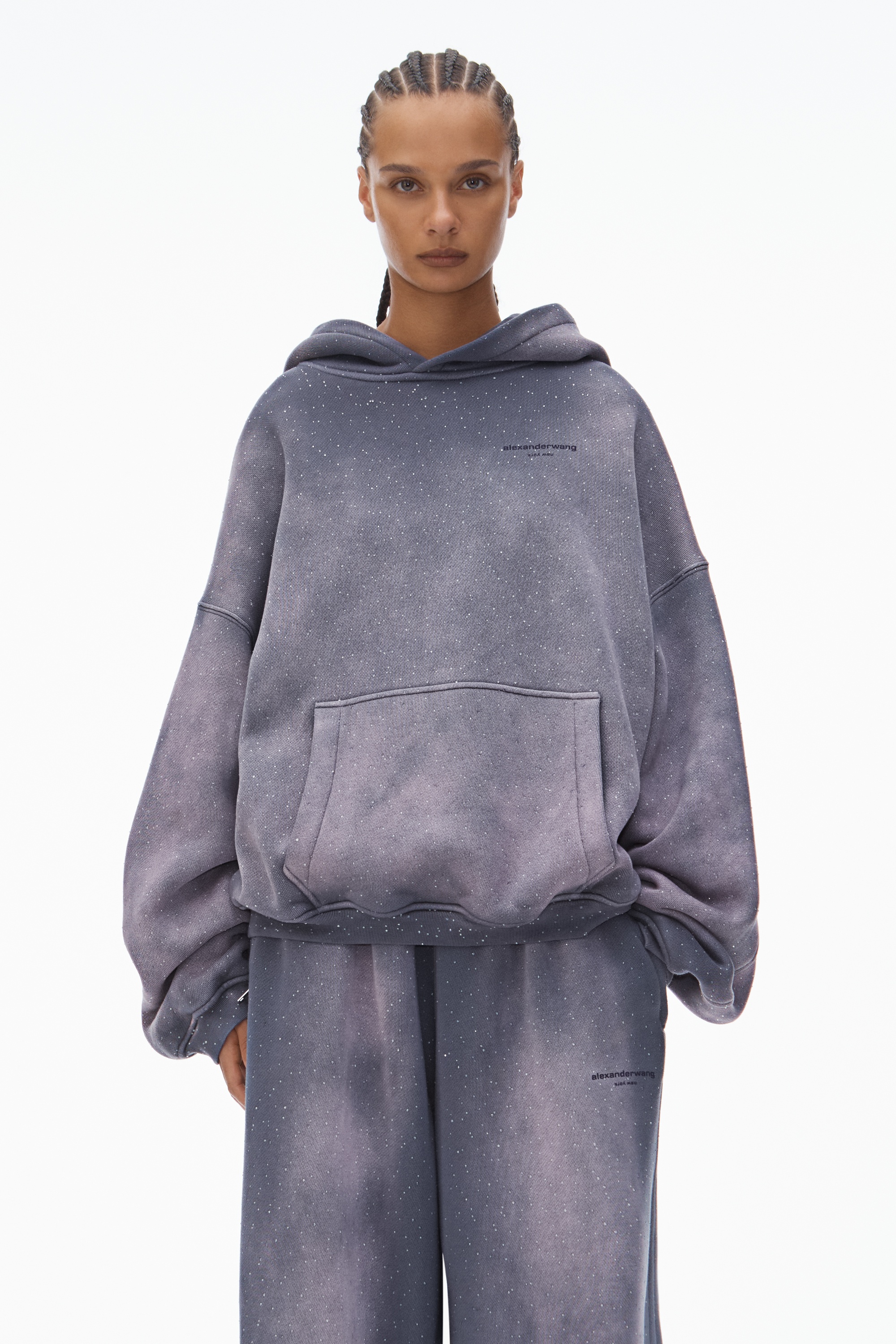 【ALEXANDER WANG】REVERSIBLE HOODIE S Alexander Wang Reversible Raglan Zip Hoodie | Black | FARFETCH