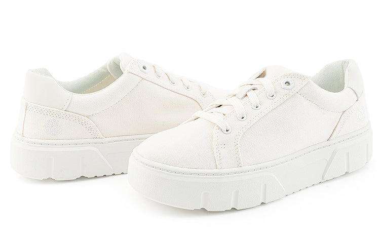 (WMNS) Timberland Laurel Court Low Lace Up Sneakers 'White Canvas' A5ZHGW - 5