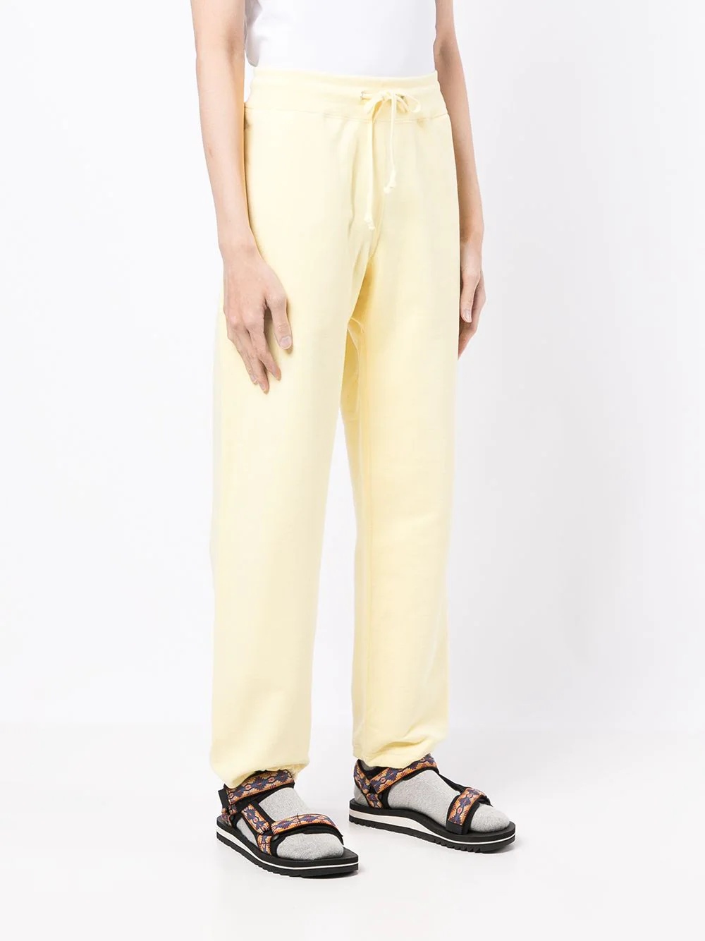 drawstring-waist cotton track trousers - 4