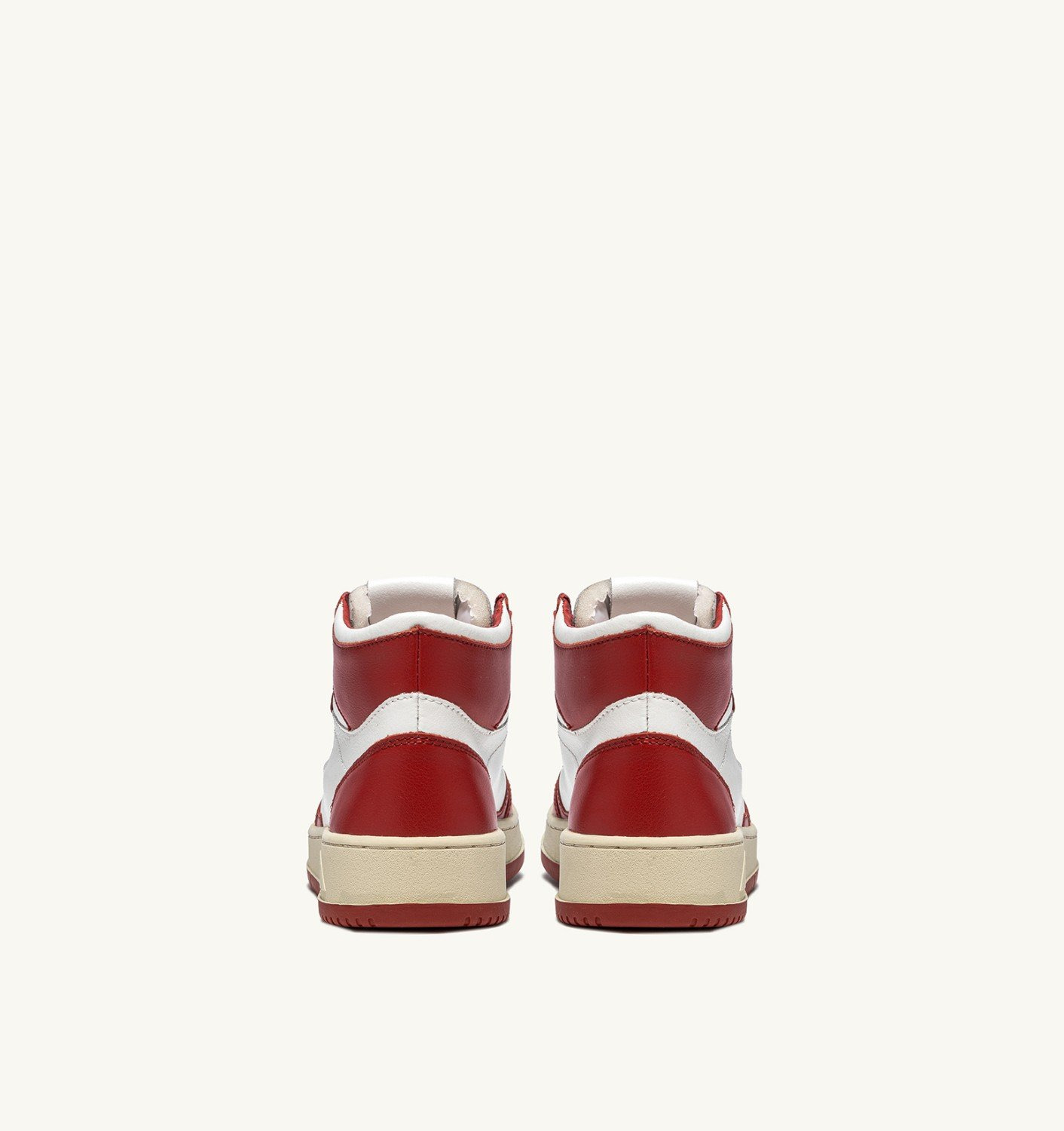 MEDALIST MID BICOLOR SNEAKERS IN WHITE AND RED LEATHER - 5