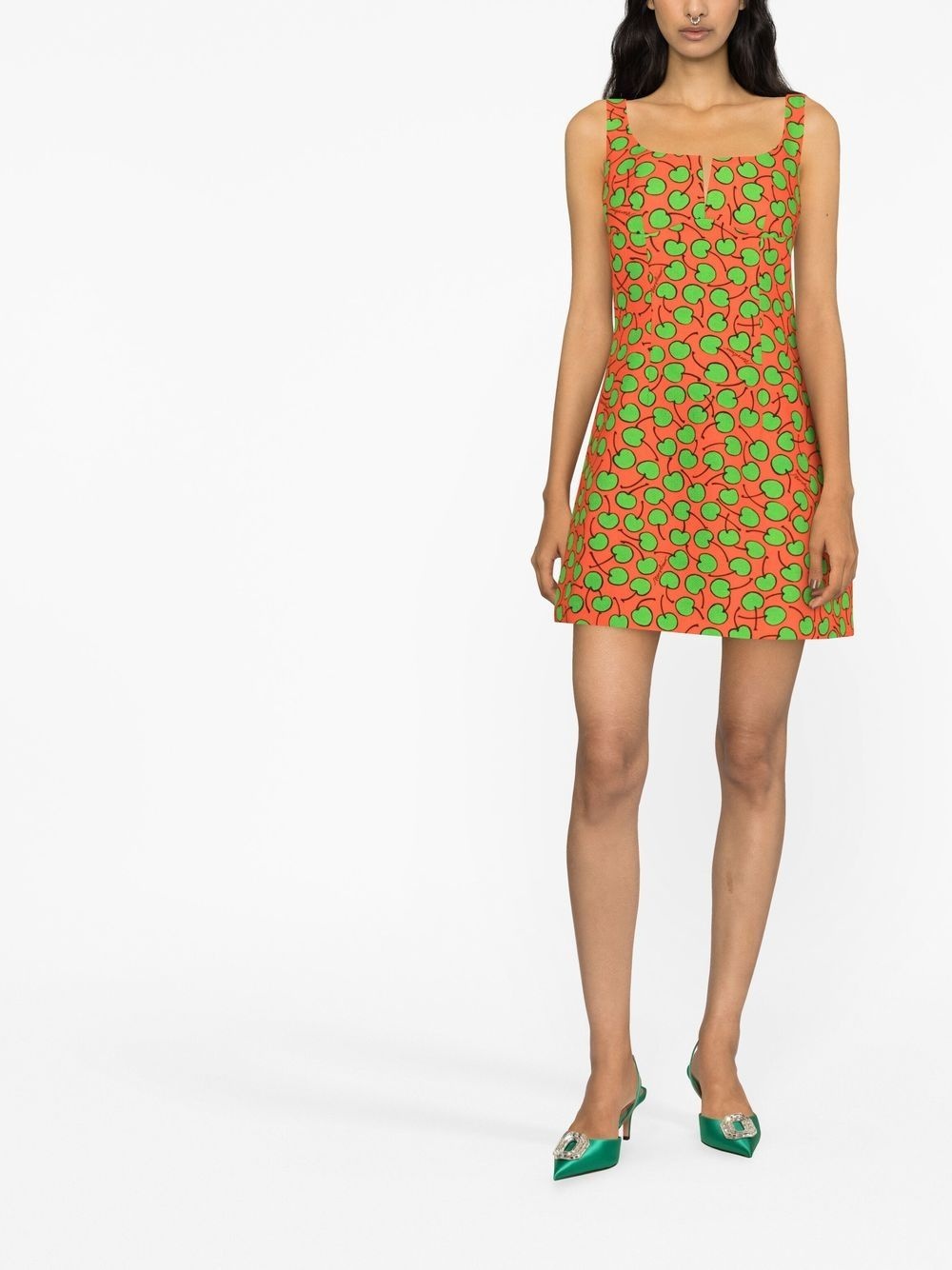 cherry-print mini dress - 2