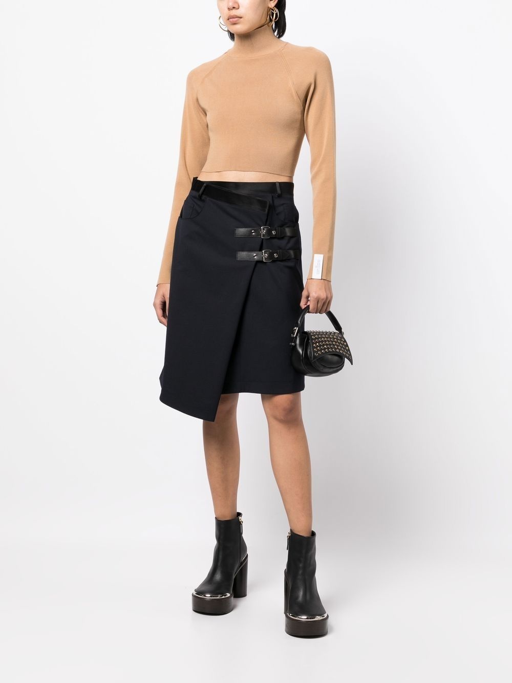 open-back cropped knitted jumper - 2