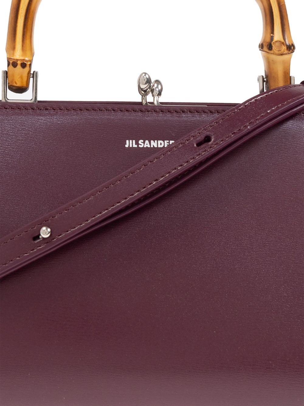 bamboo-handle leather tote bag - 6