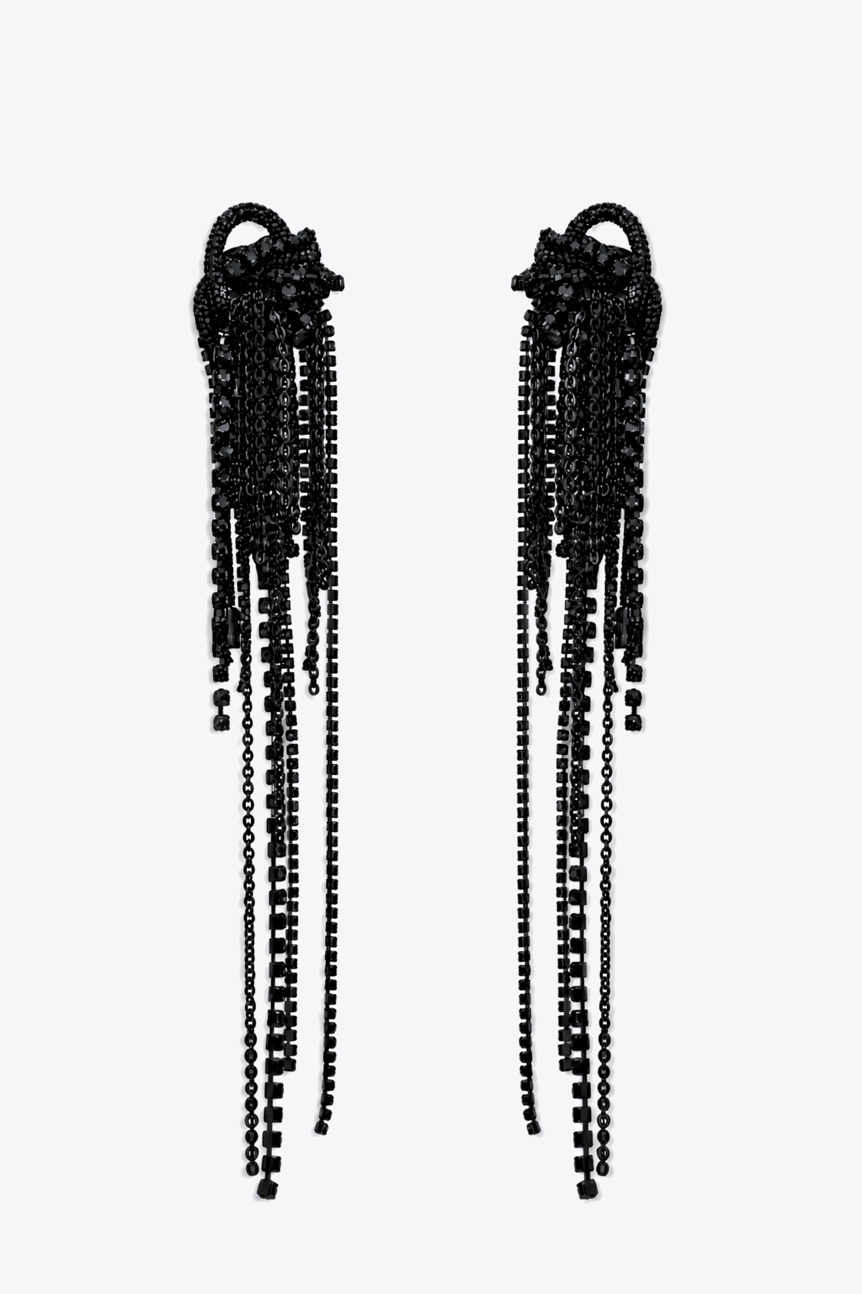 LONG MESSY CHAIN EARRINGS - 1
