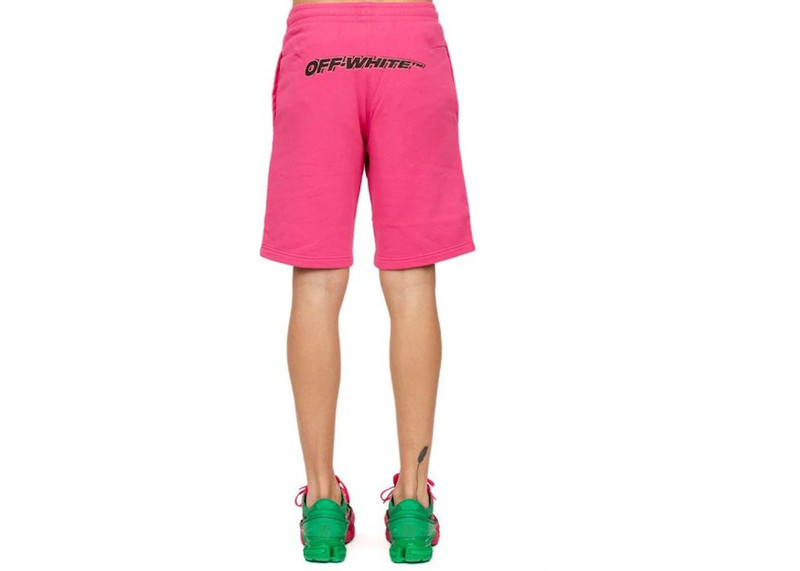 Off-White OFF-WHITE Slim Fit 'Green Man' Print Shorts Pink/Black outlook