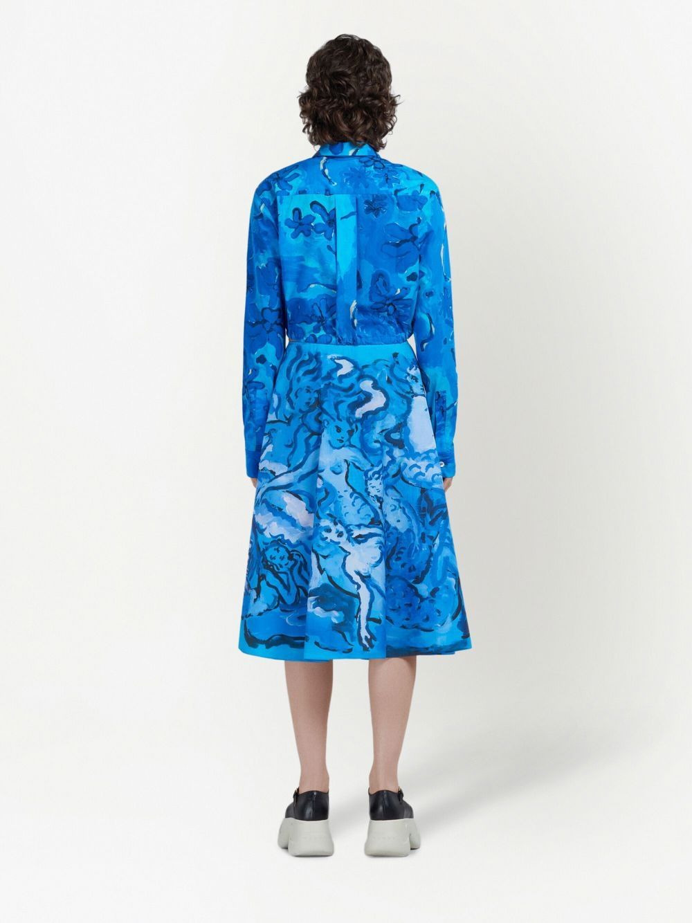 painterly-print A-line skirt - 4