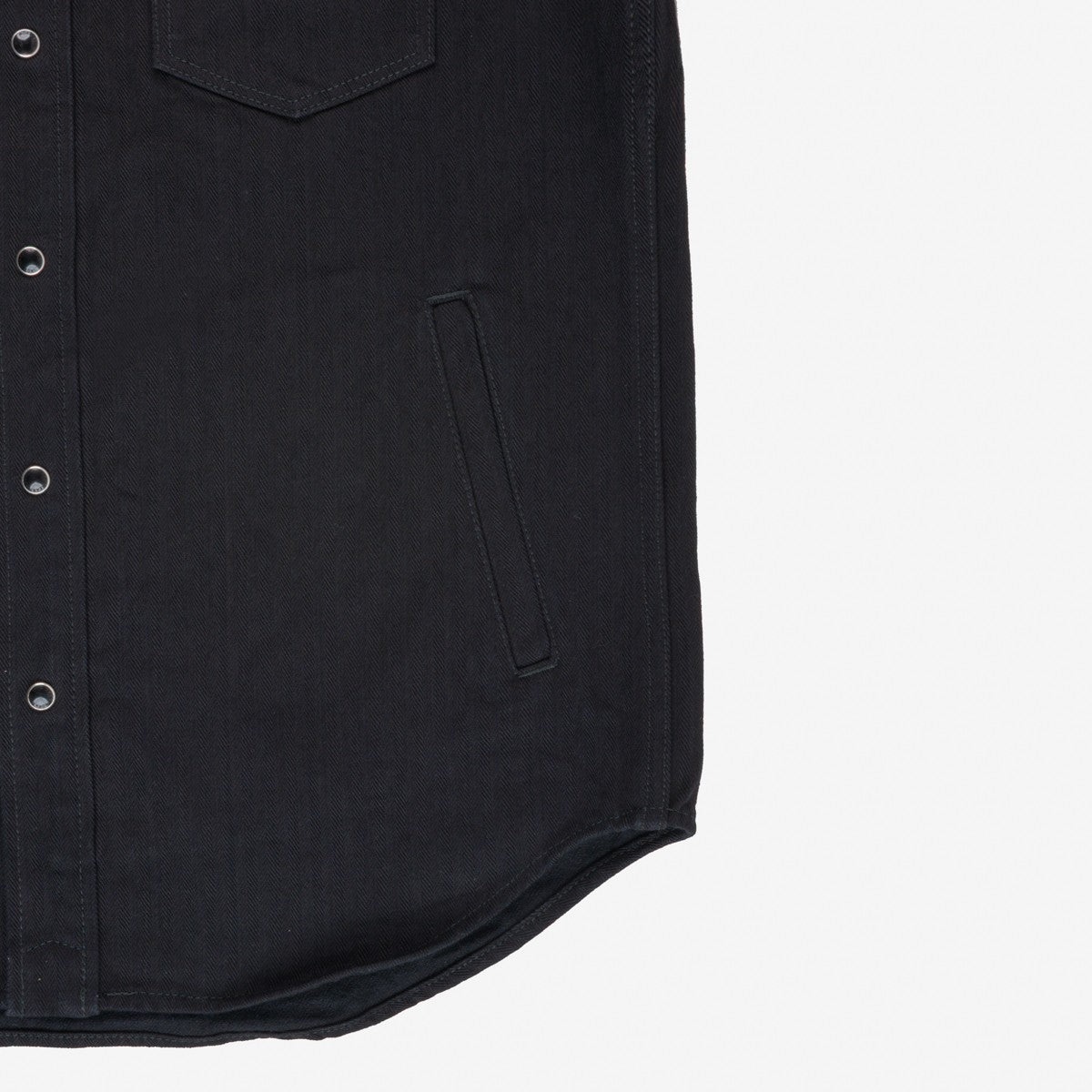 IHSH-410-BLK 14oz Herringbone CPO Western Shirt Black - 3