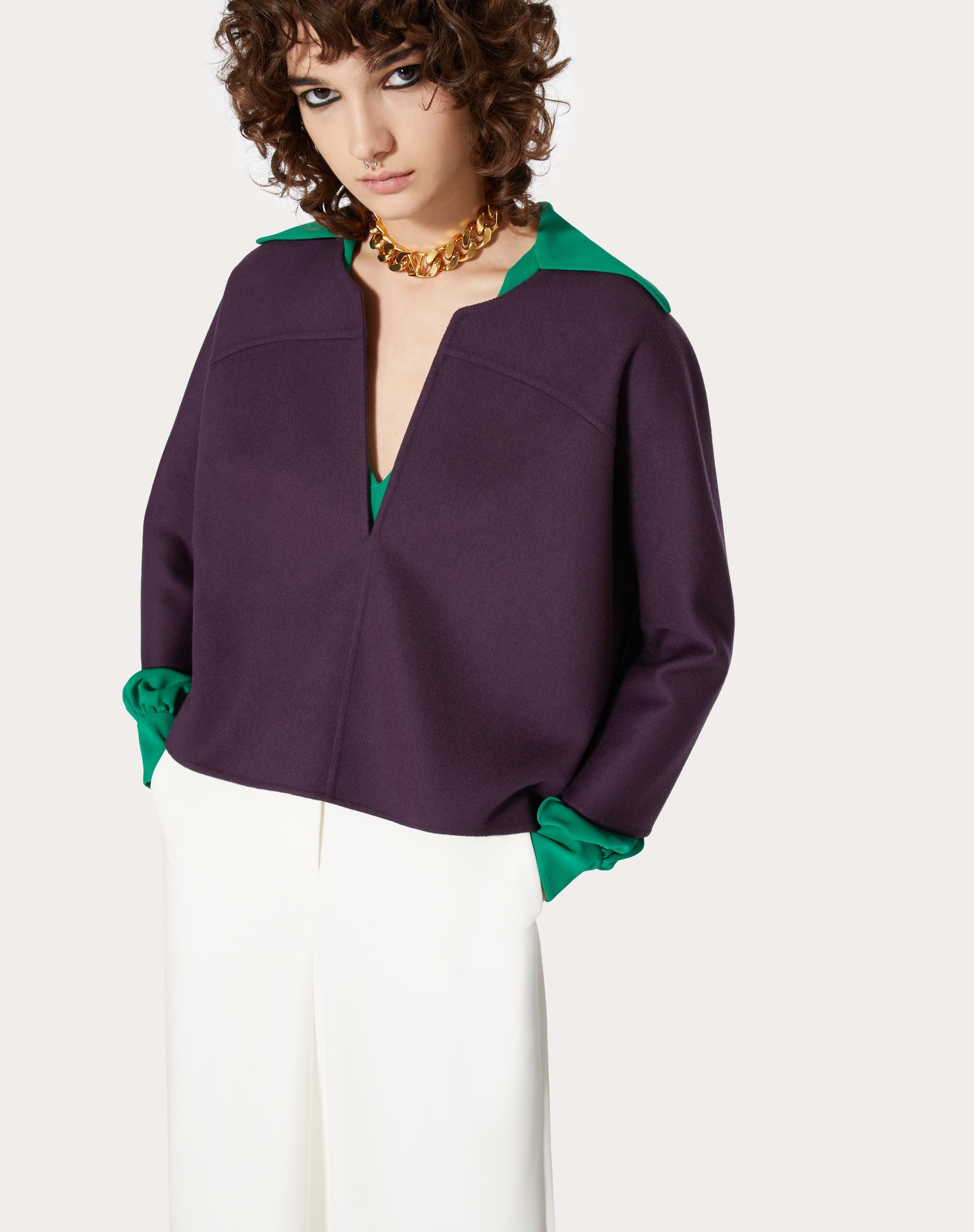 COMPACT DRAP PEA COAT - 5