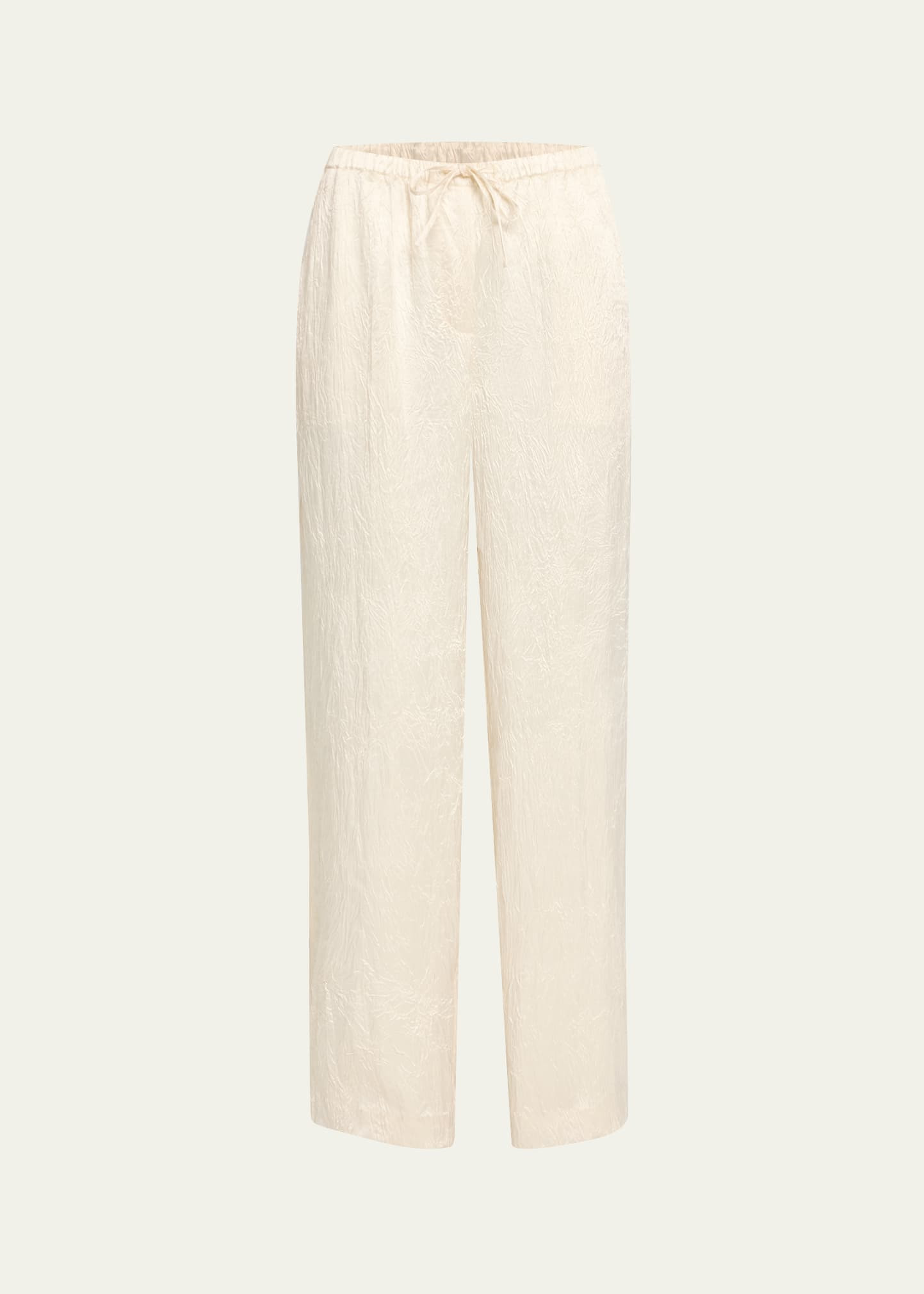 Elliat Crinkled Satin Drawstring Pants - 1