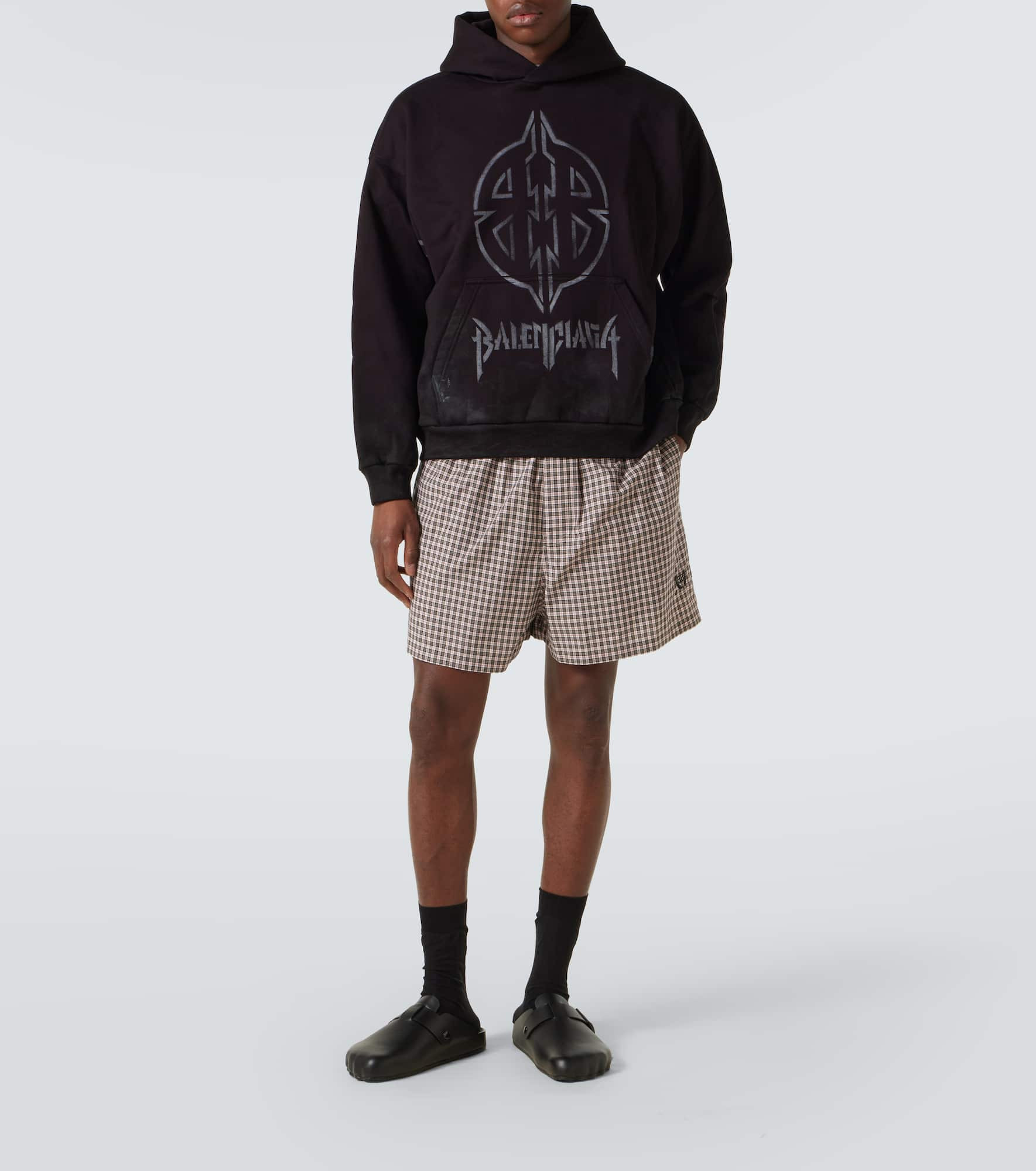 Checked cotton shorts - 2