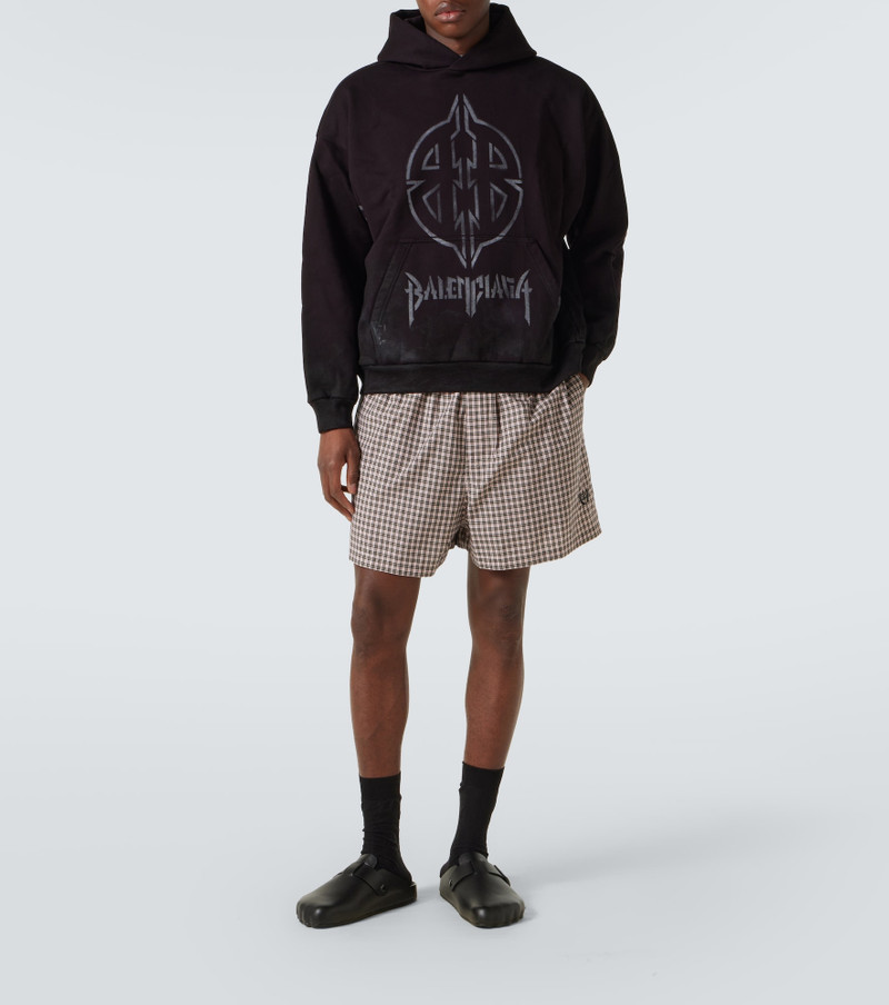 BALENCIAGA logo checked shorts outlook