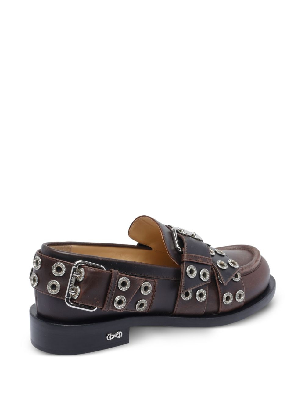 buckle-detail eyelet loafers - 4