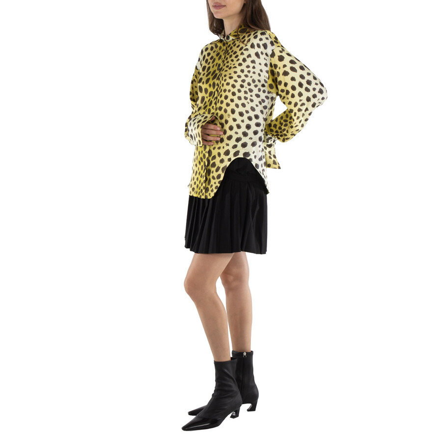 MM6 Ladies Black Asymmetric Pleated Miniskirt - 4