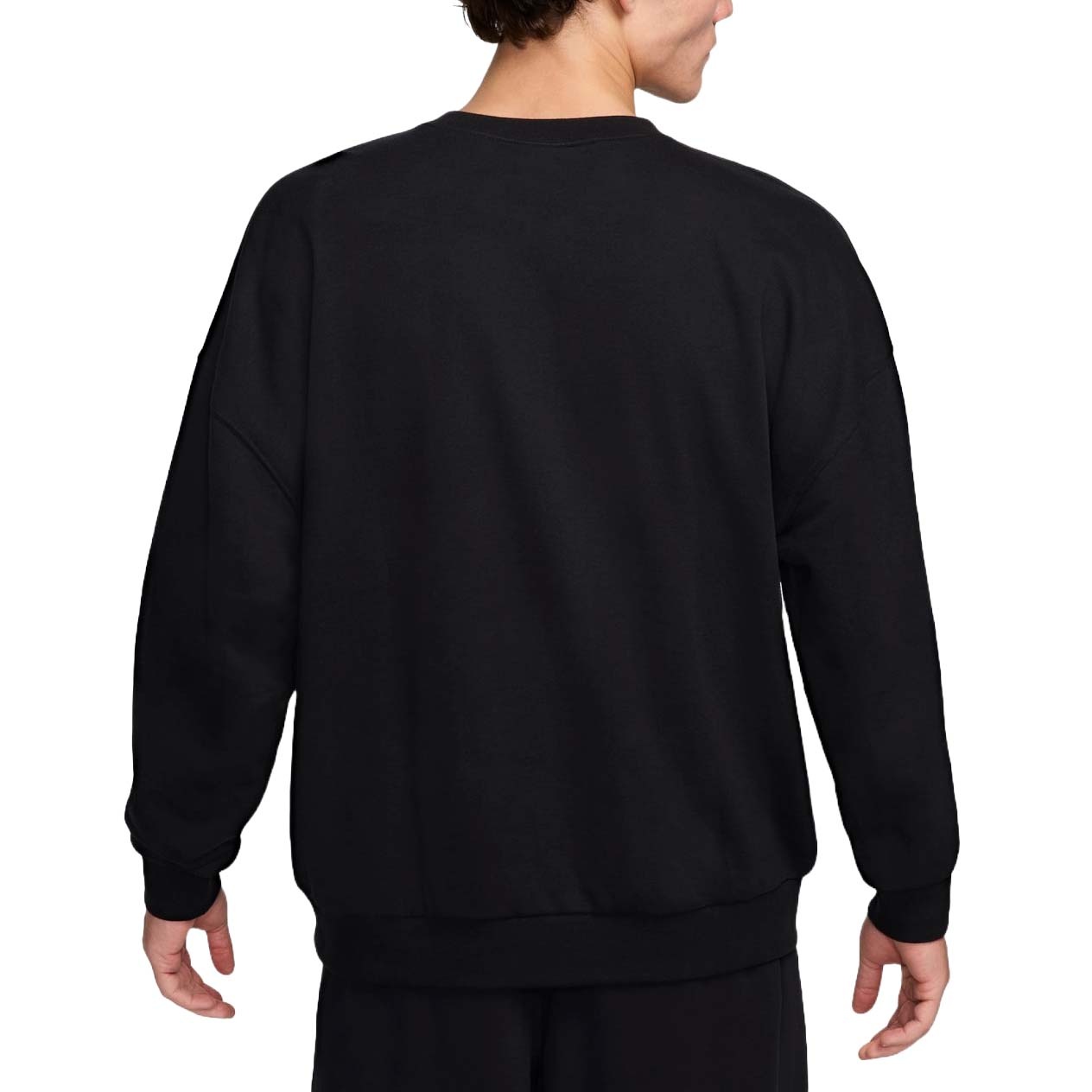 Nike Club Fleece Oversized French Terry Crewneck Sweatshirt Asia Sizing 'Black' HJ1820-010 - 2