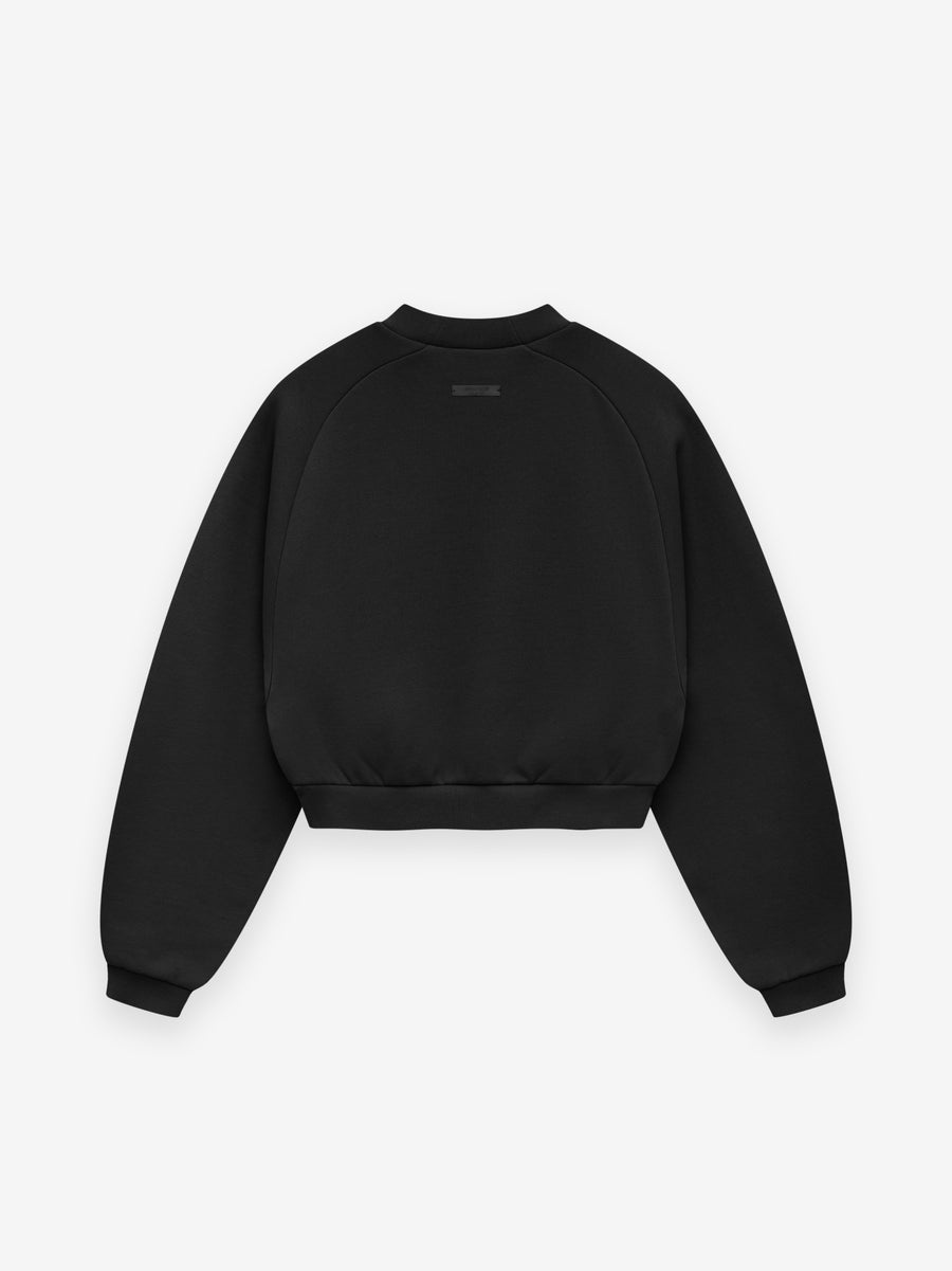 Womens Fleece Cropped Crewneck - 2