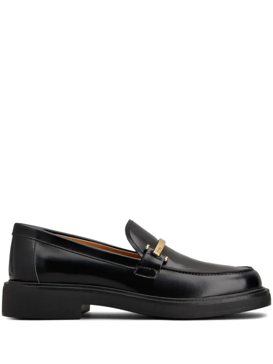 Tod'S Leather Loafers With Metal Bar Shoes - 1
