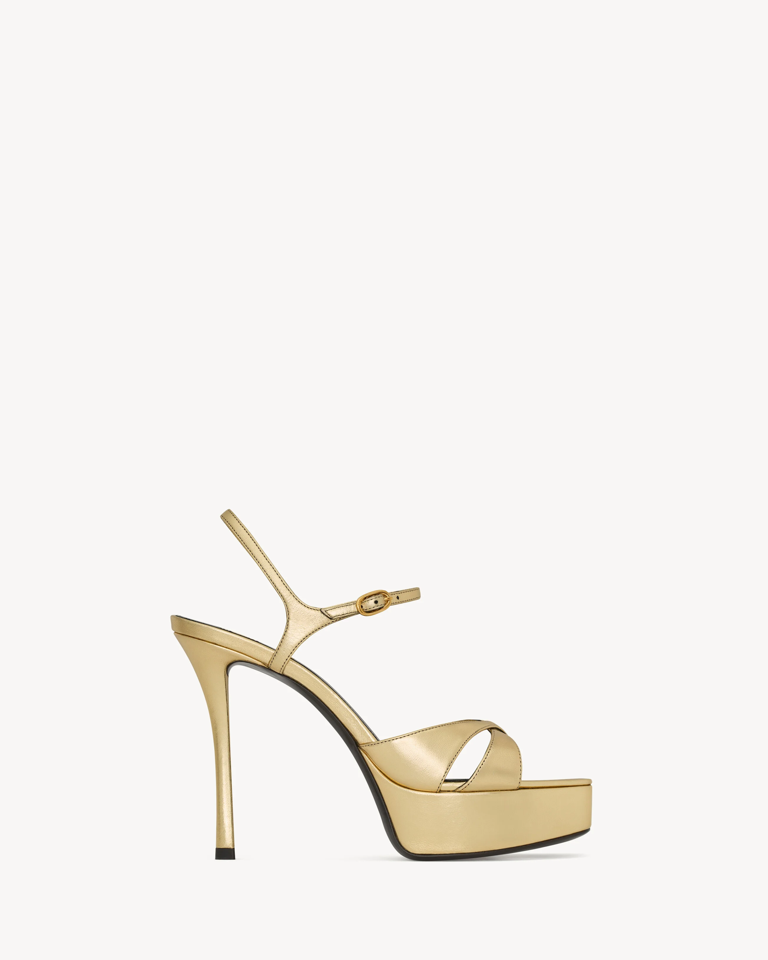 DEBBIE PLATFORM SANDALS IN METALLIC LEATHER - 1
