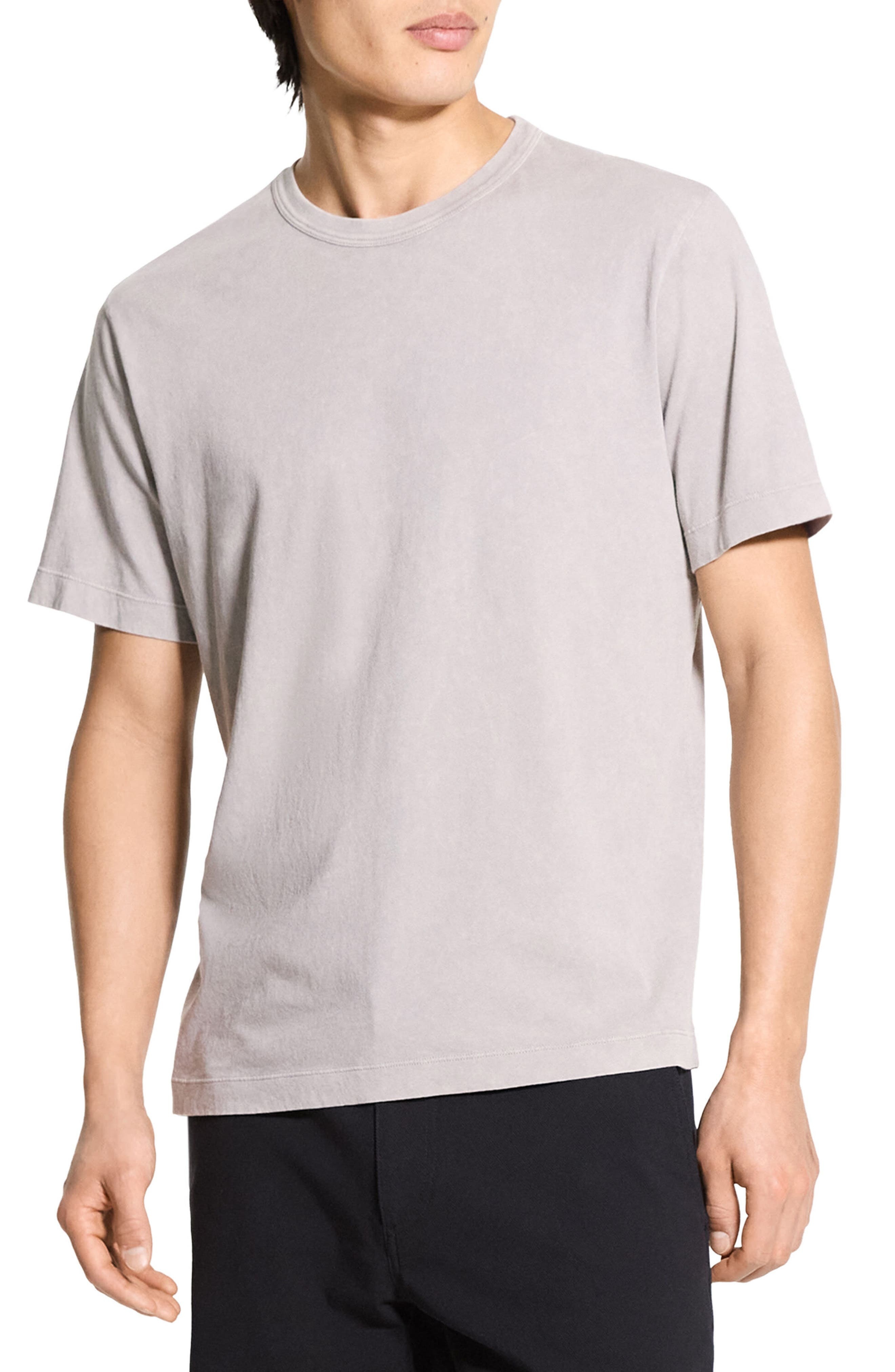 Theory Washed Pima Cotton T-Shirt in Dark Vapor at Nordstrom - 1