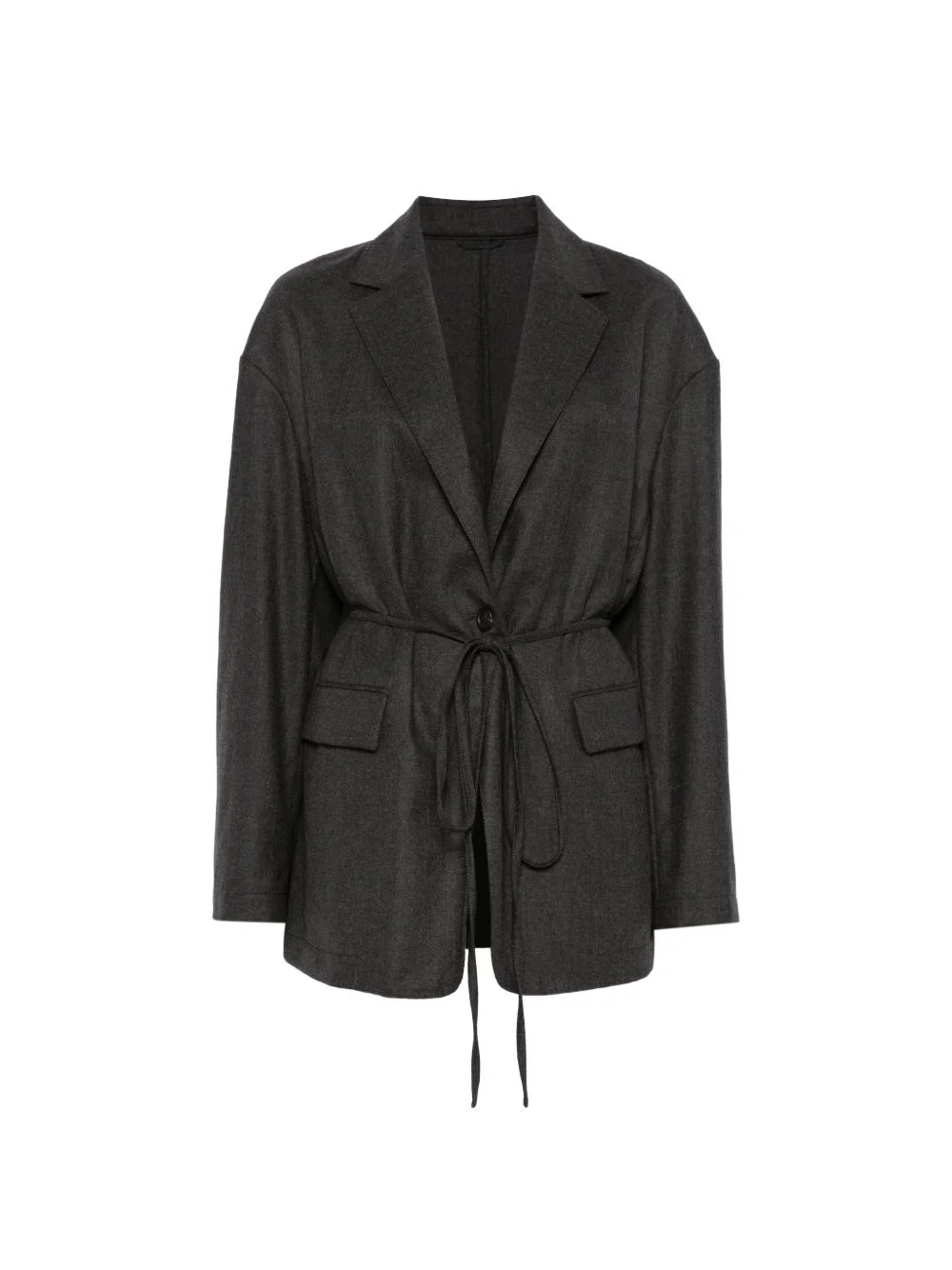 long-sleeve belted blazer - 1