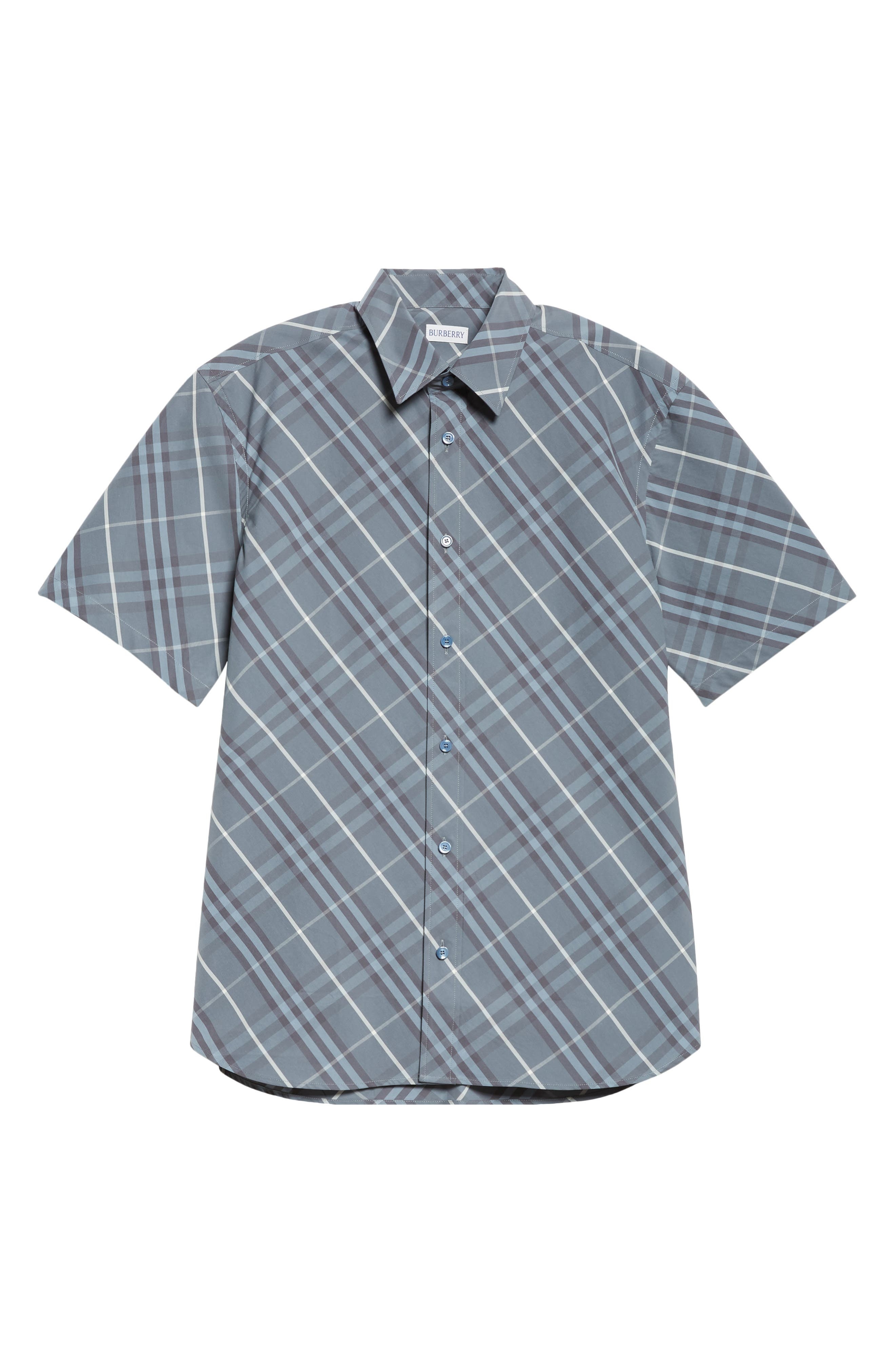 burberry Check Cotton Button-Up Shirt in Pewter Ip Check at Nordstrom - 5