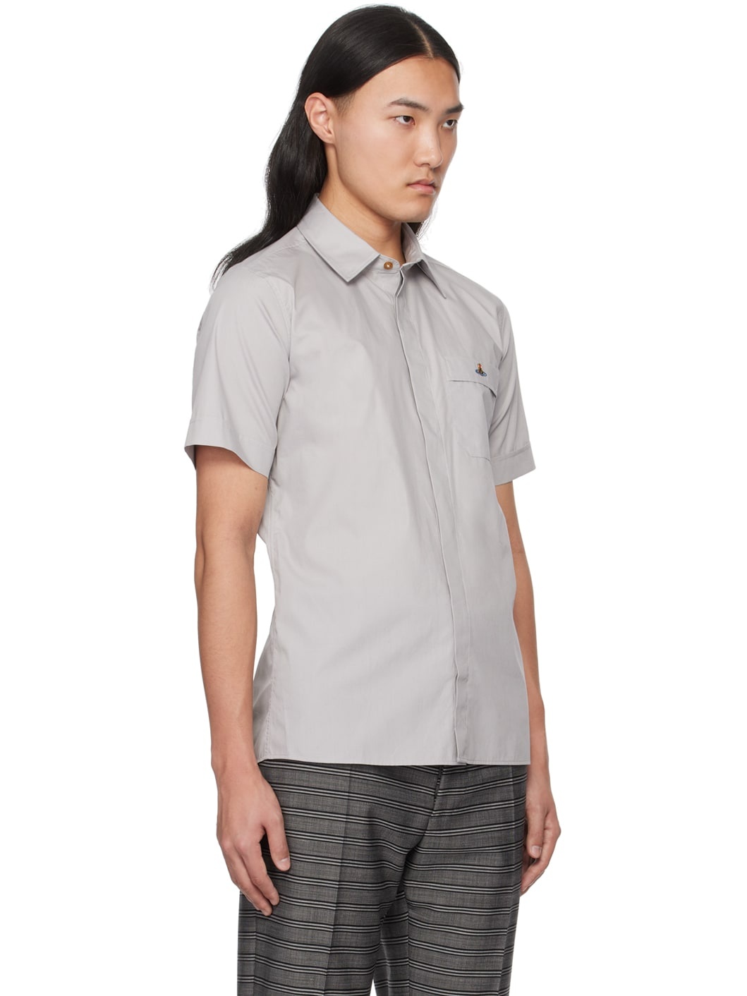 Gray Embroidered Shirt - 2
