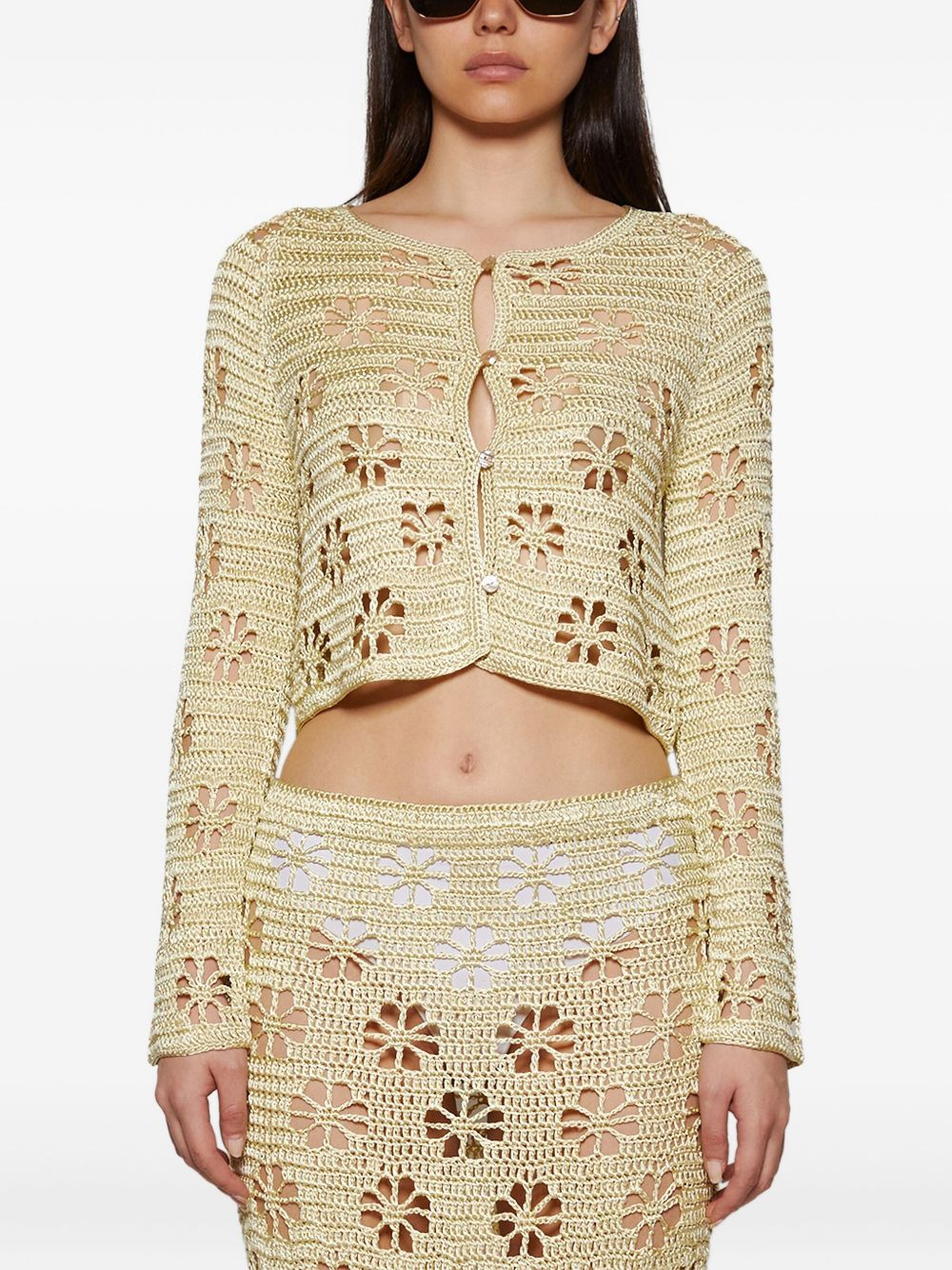 floral crochet cardigan - 3