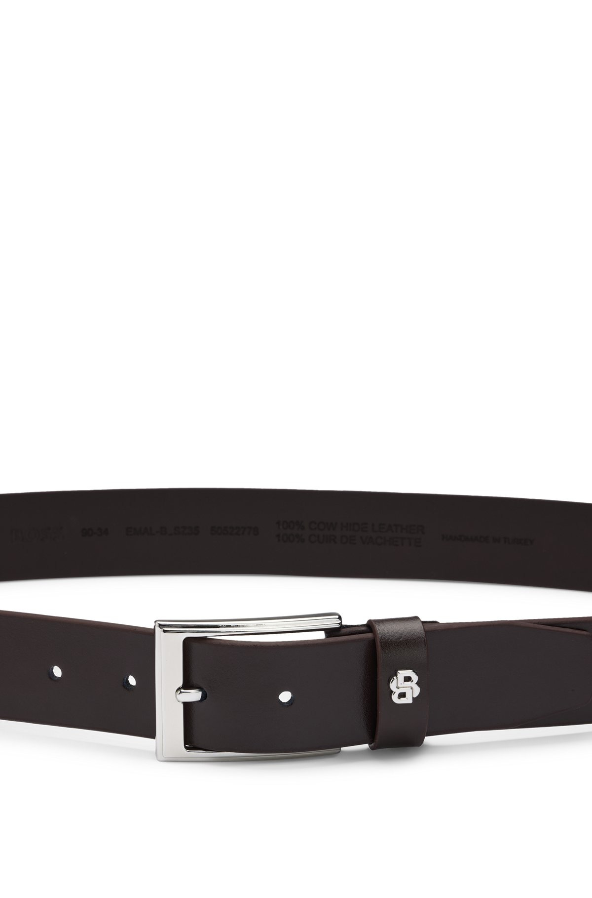 ITALIAN-LEATHER BELT WITH DOUBLE B MONOGRAM KEEPER - 4