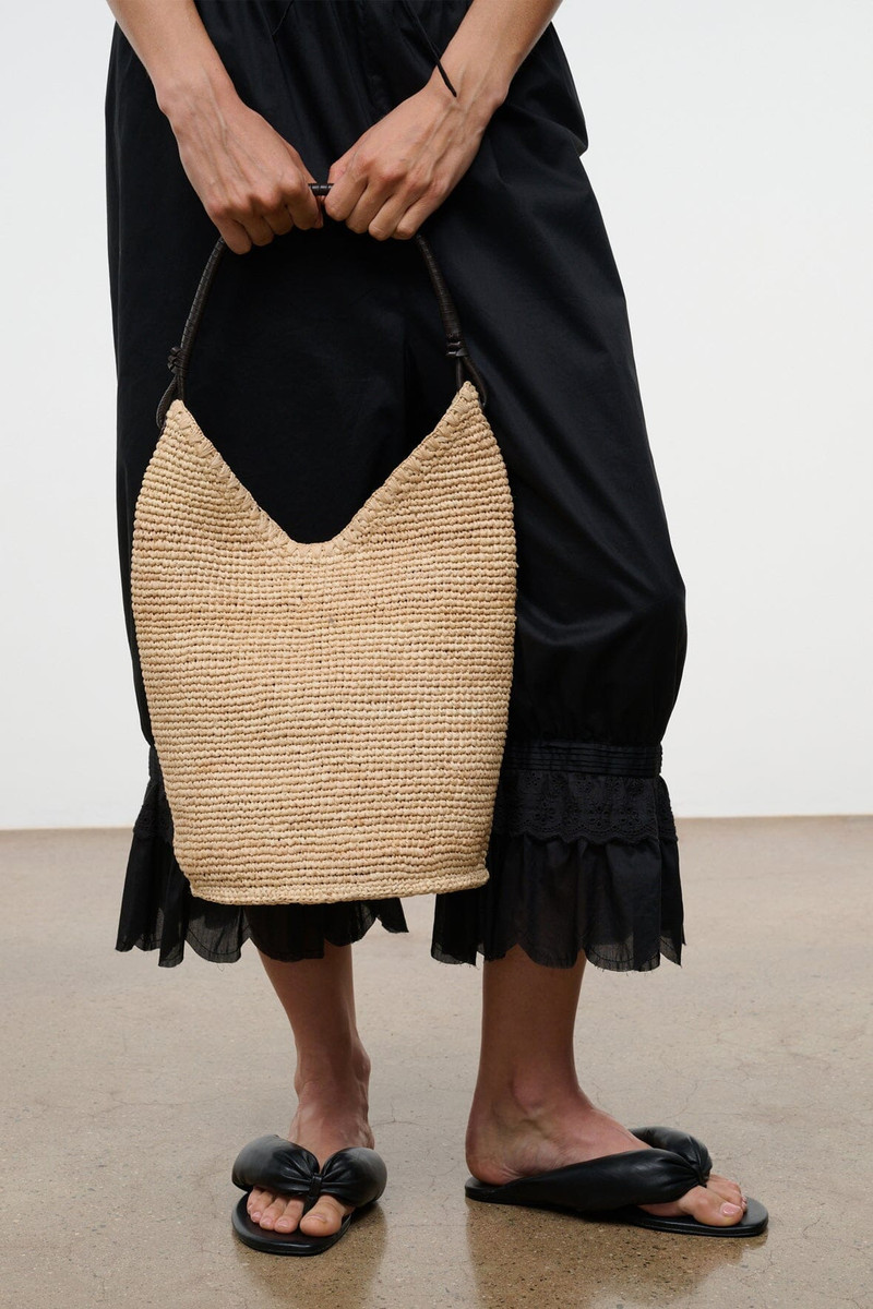 STAUD LANI LARGE RAFFIA BUCKET BAG NATURAL 8