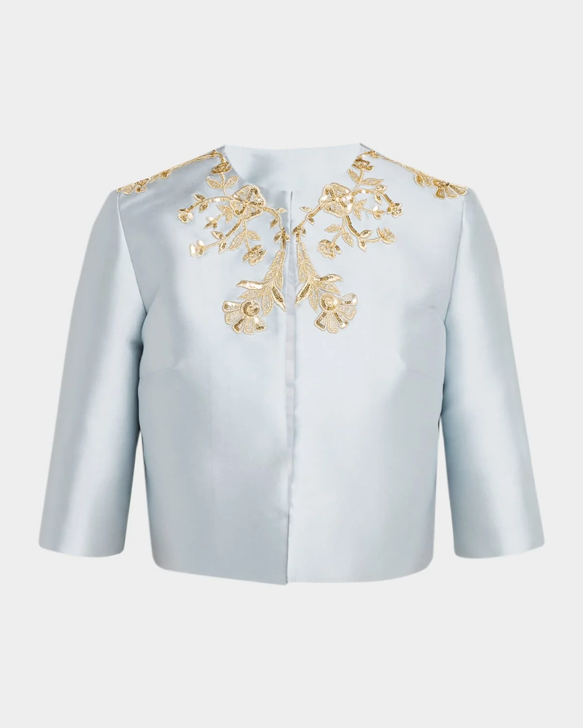 Embellished Silk Bolero Jacket - 1