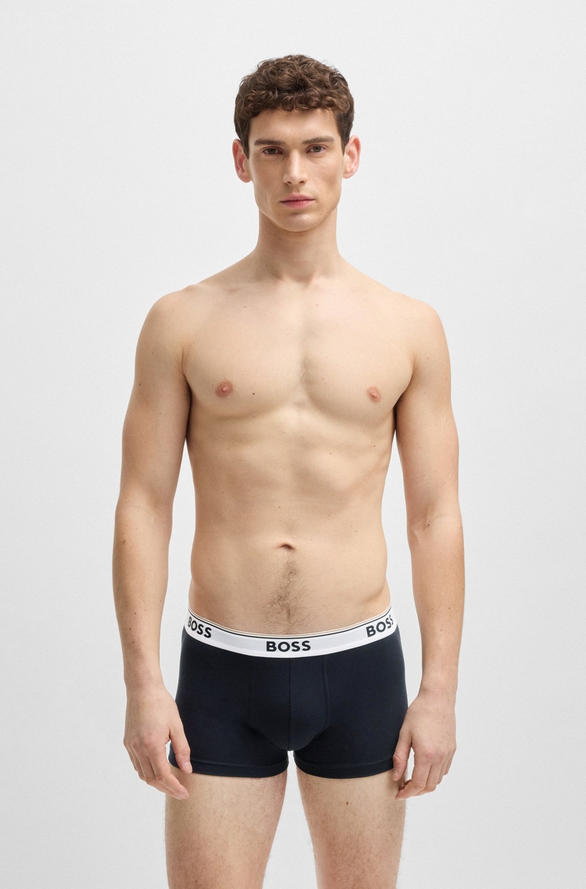 THREE-PACK OF STRETCH-COTTON TRUNKS WITH LOGO WAISTBANDS - 7