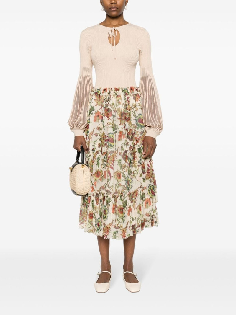 ULLA JOHNSON Freesia tiered silk skirt outlook