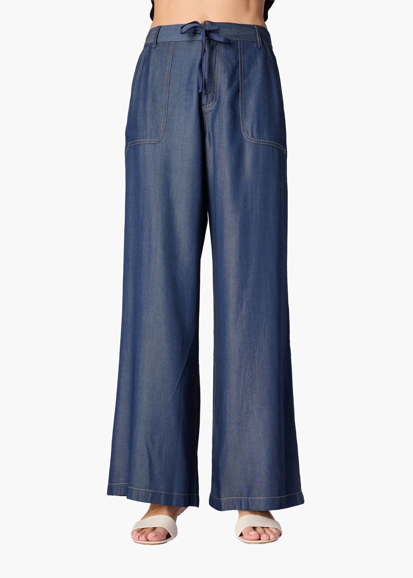 SHELDON CHAMBRAY TROUSER DARK WASH - 1