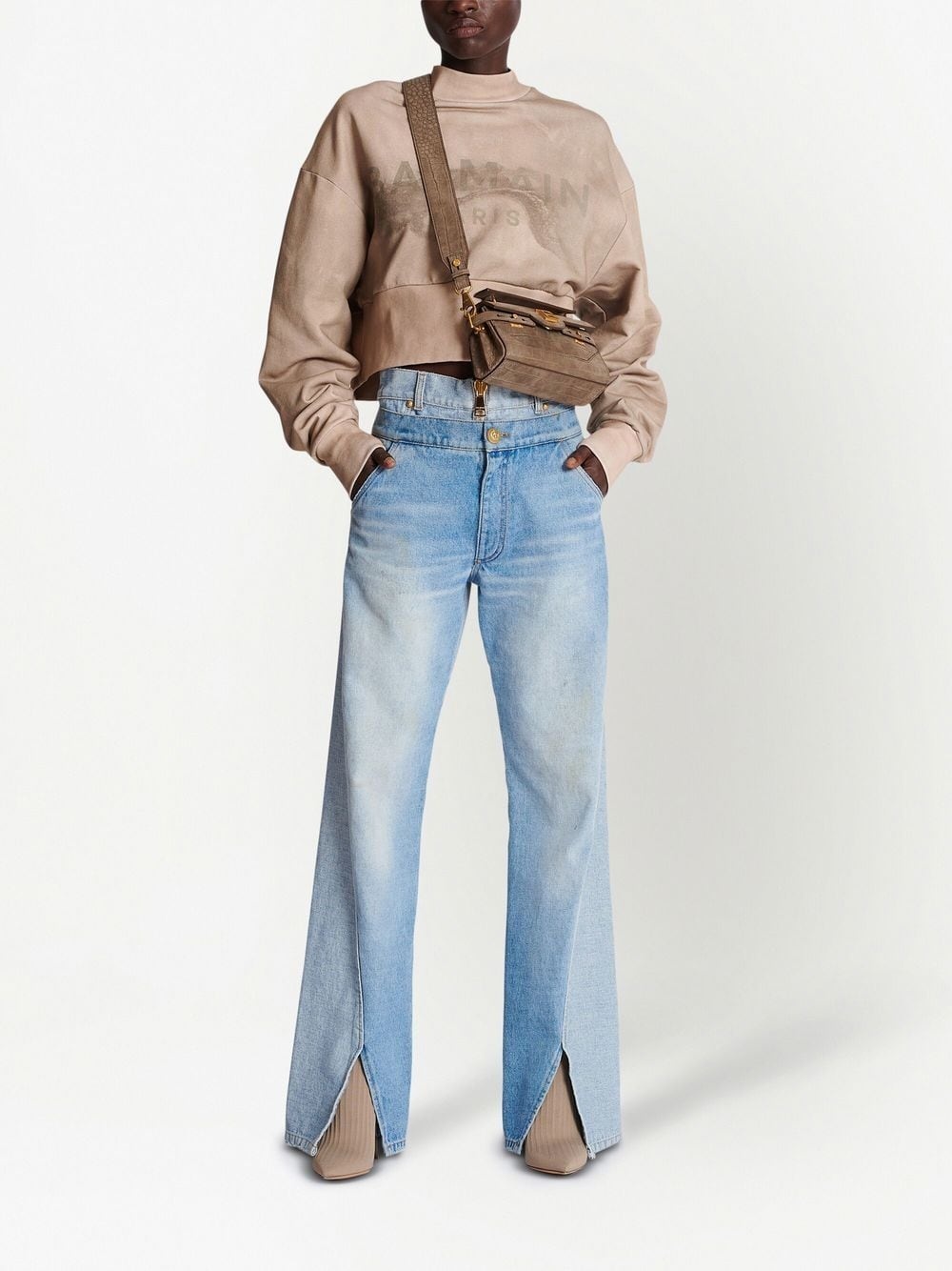 logo-print cropped sweatshirt - 2