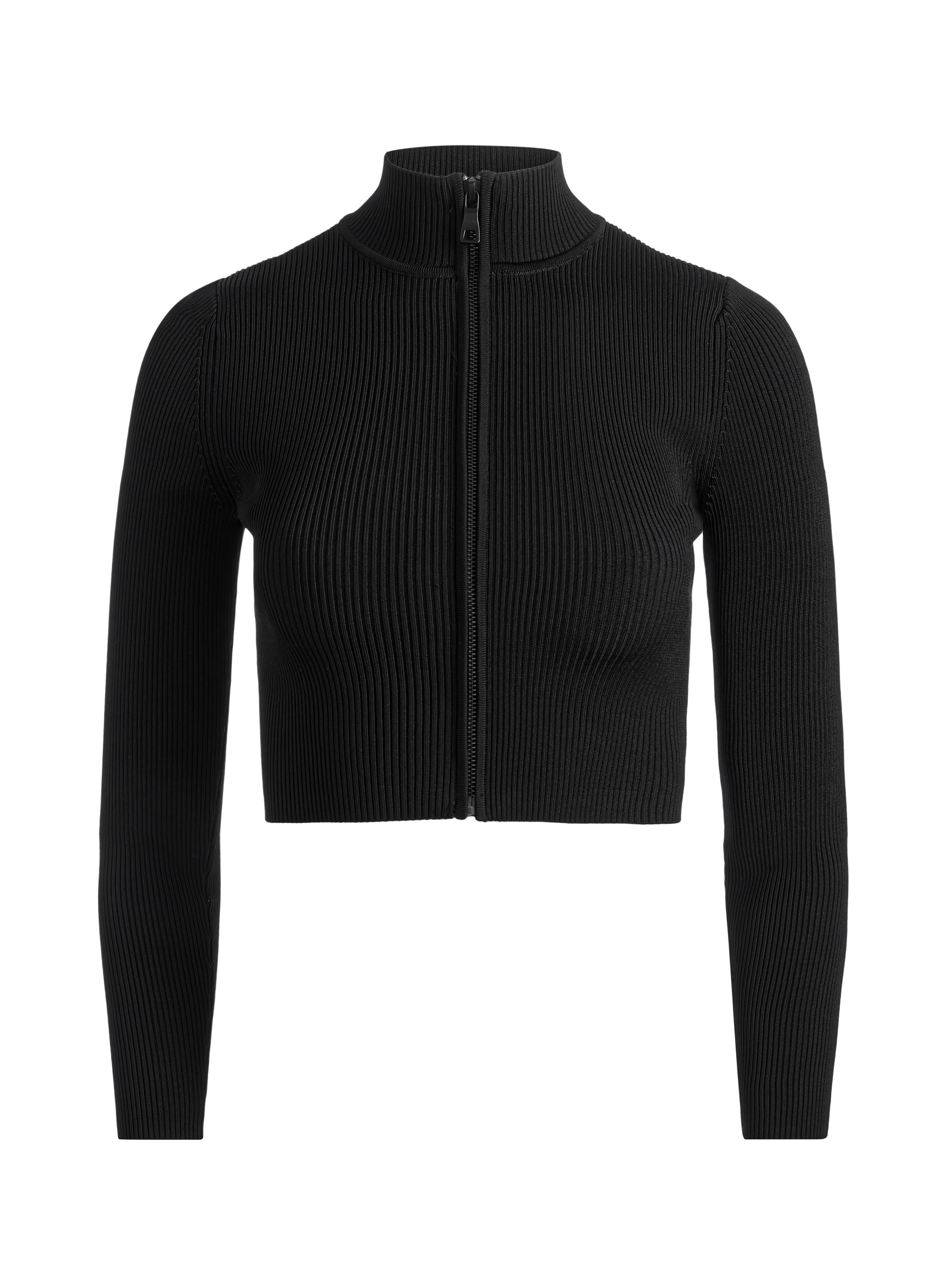 DORRIS RIBBED ZIP UP CARDIGAN - 1