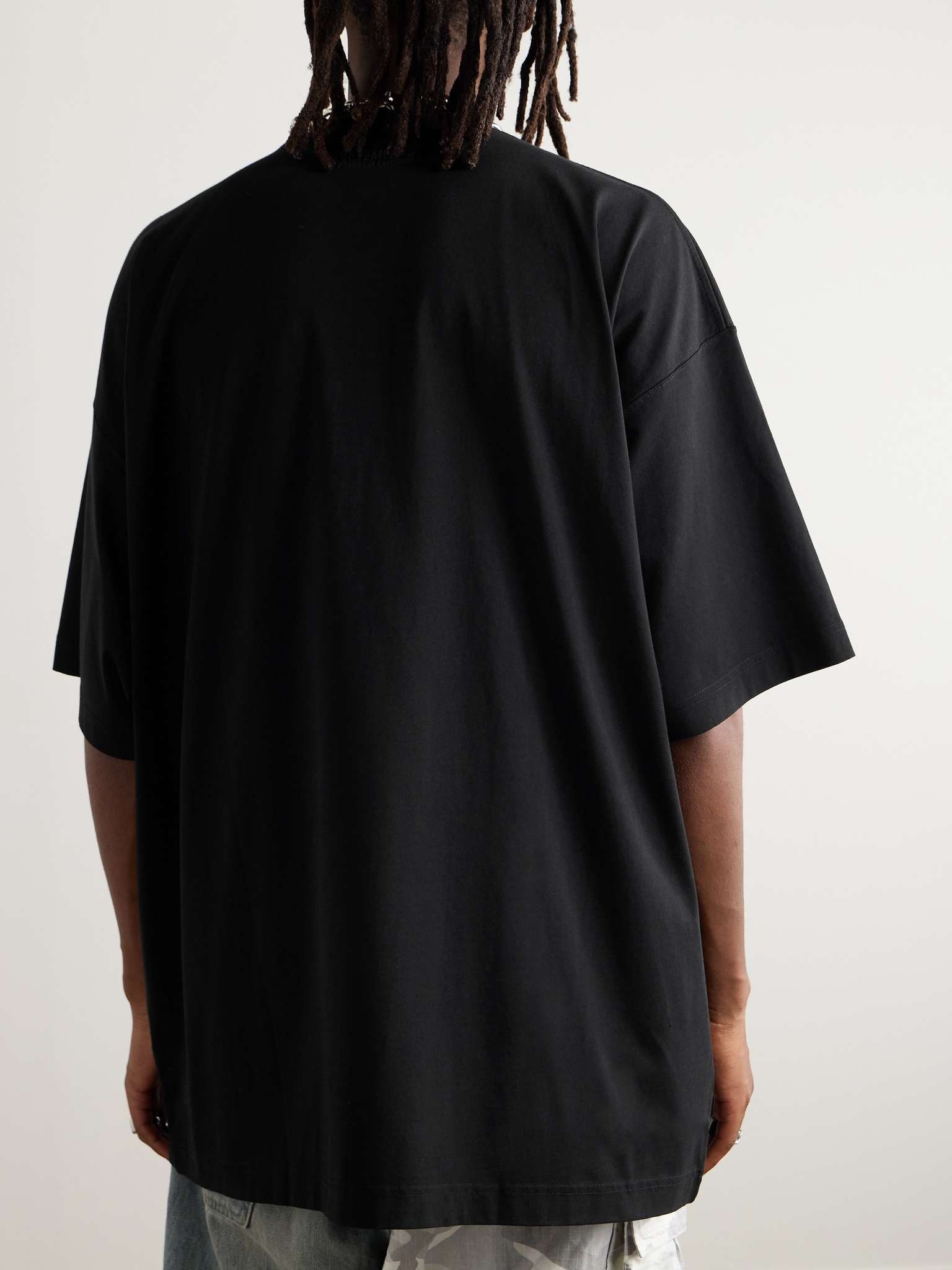 Oversized Logo-Embroidered Cotton-Jersey T-Shirt - 3