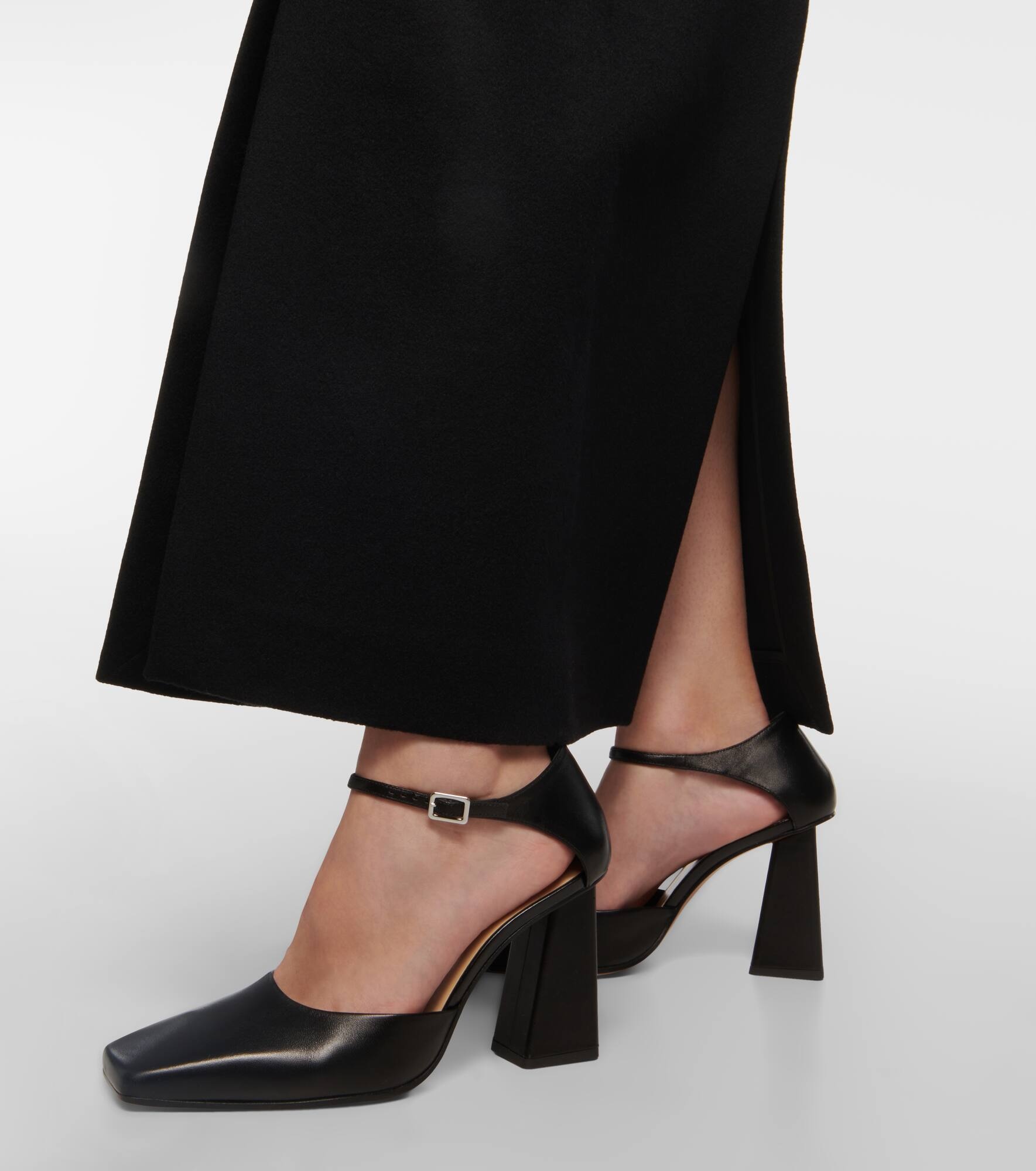 Quad leather pumps - 4