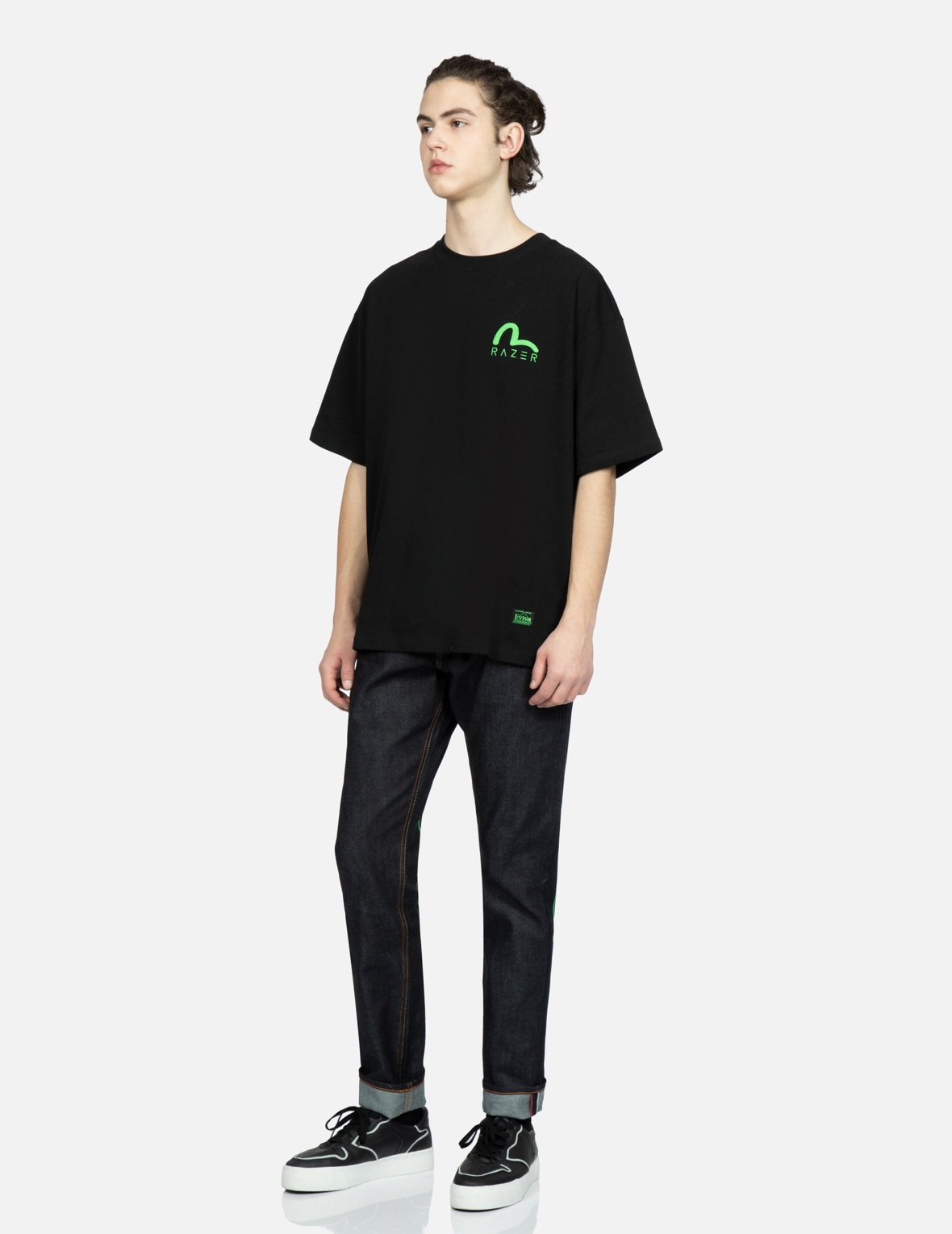 RAZER X EVISU DAICOCK PRINT WITH EMBROIDERY CARROT-FIT JEANS #2017 - 4